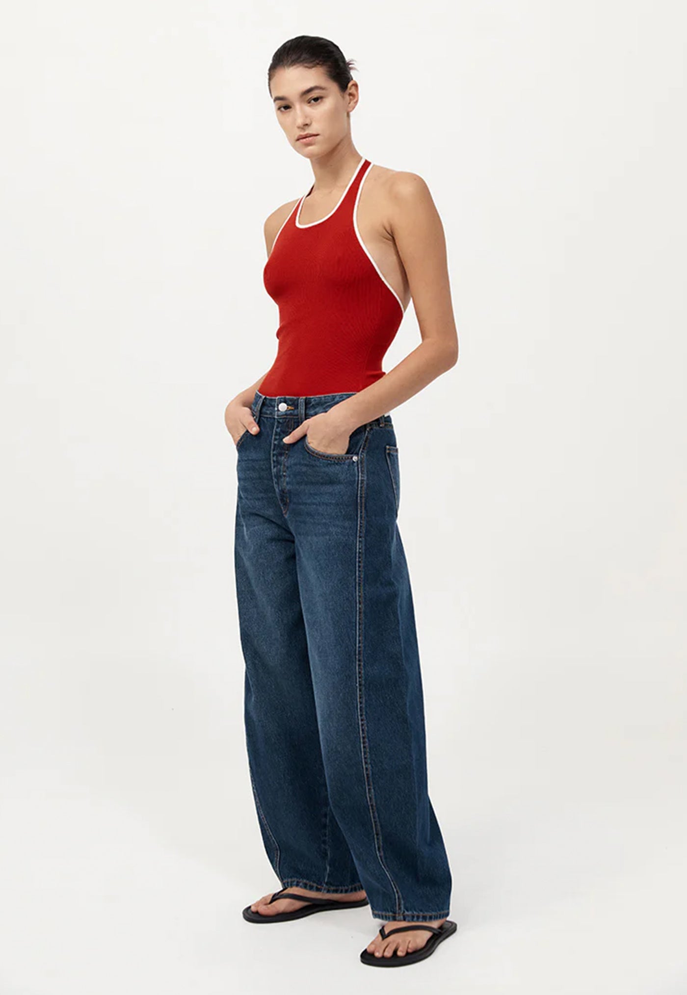 Mid Rise Balloon Jeans - Dark Indigo
