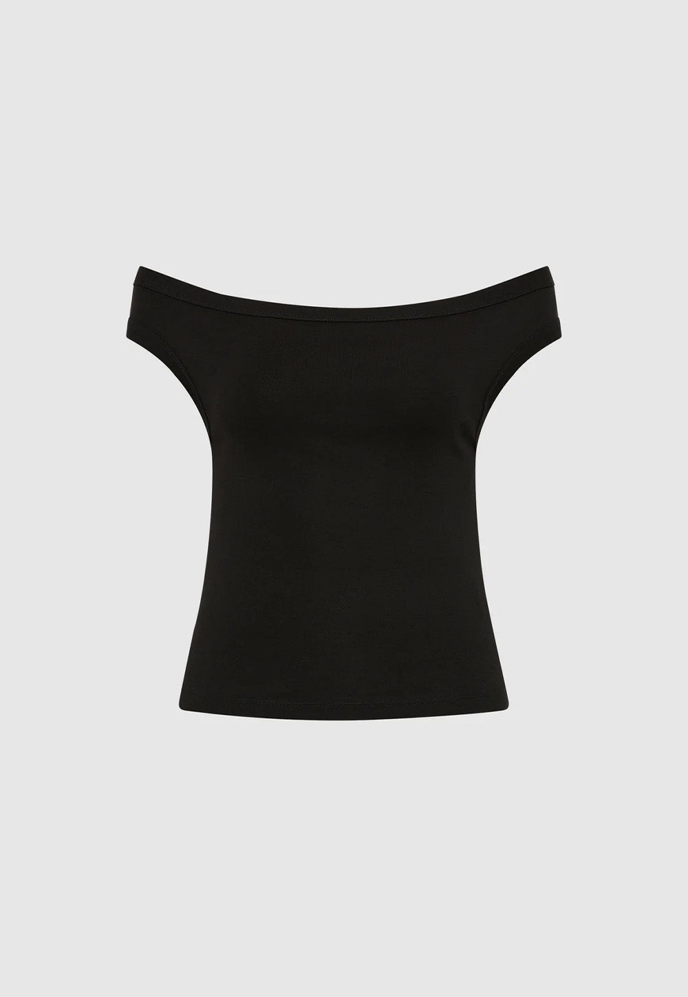 Organic Cotton Off Shoulder Top - Jet Black