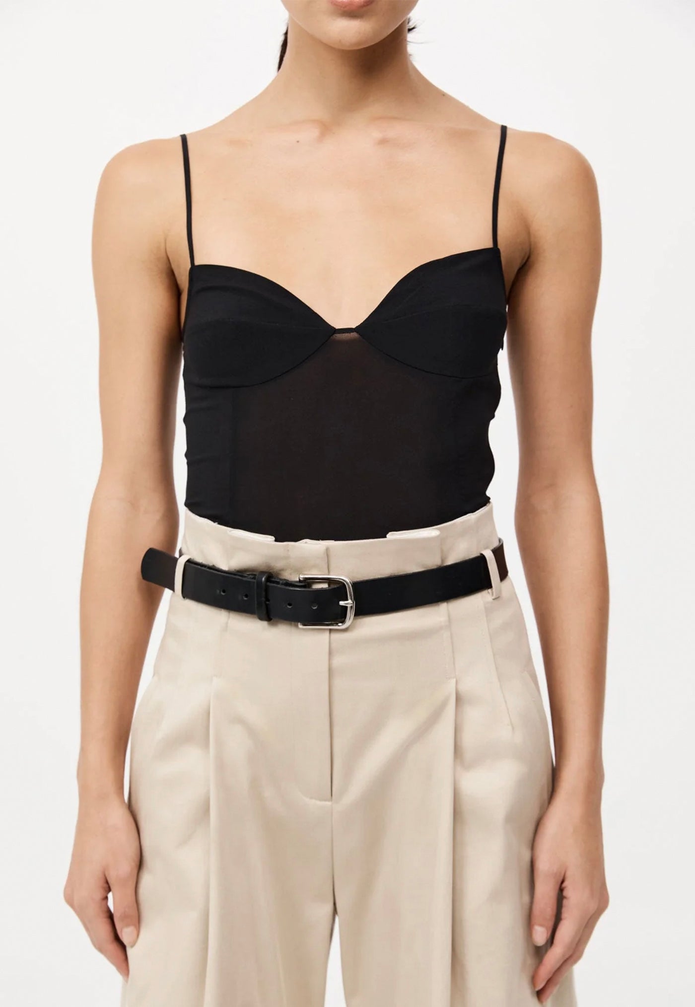 Cotton Paperbag Waist Trousers - Champagne sold by Angel Divine
