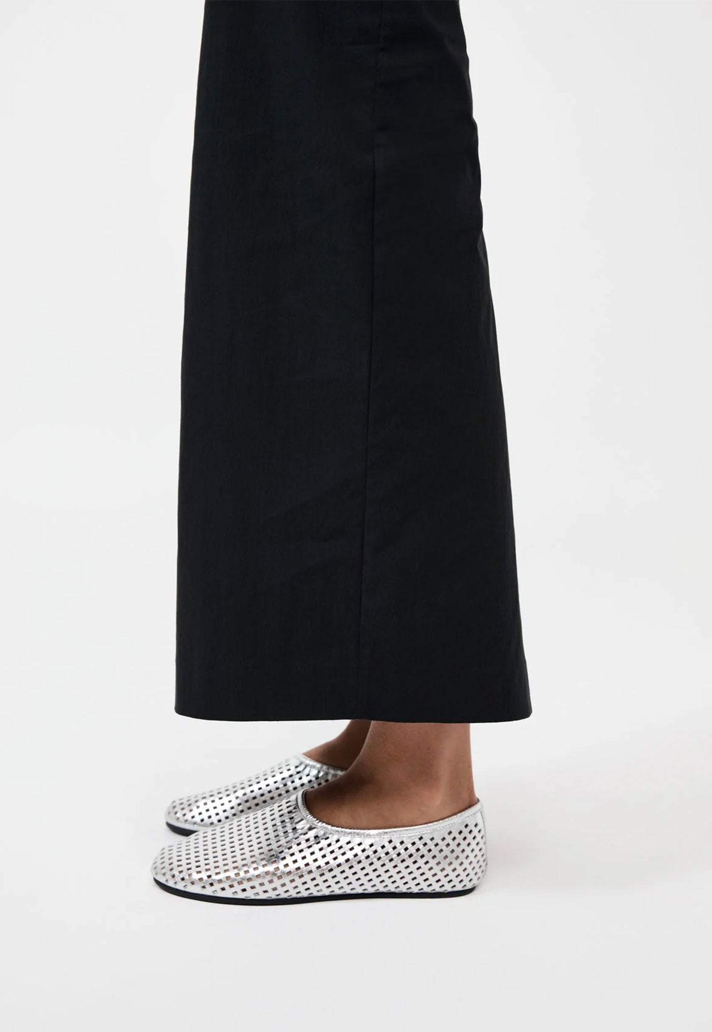 Perforated Ballet Flat - Silver sold by Angel Divine