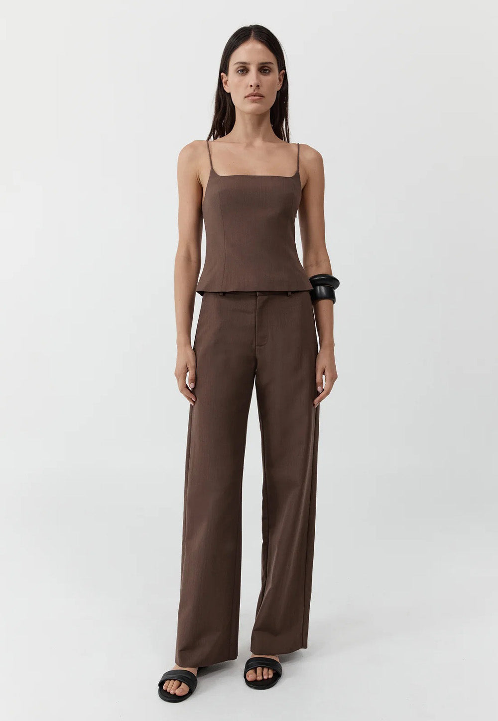 Silk Canvas Cami - Mud