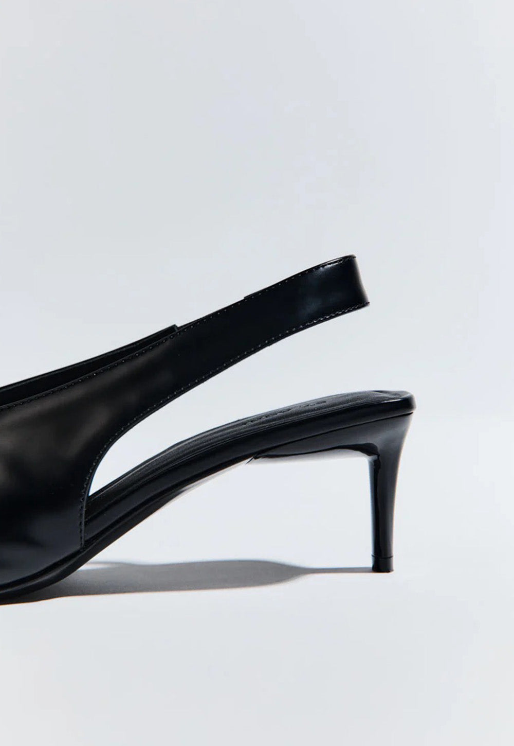 Square Toe Sling Back Heel - Black