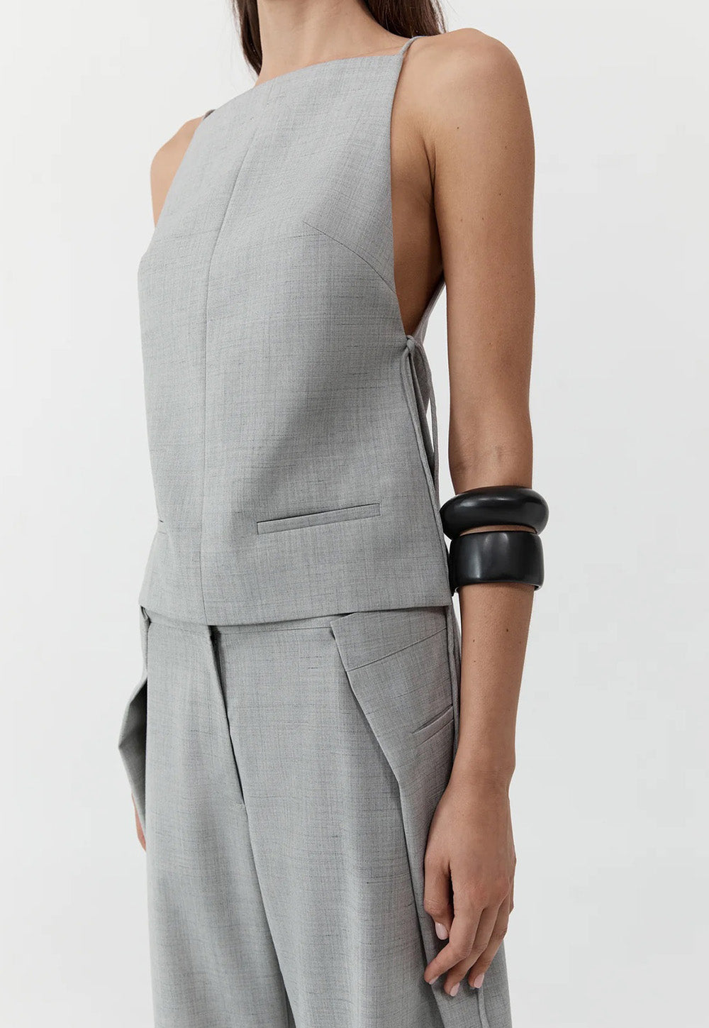 Square Side Tie Top - Concrete