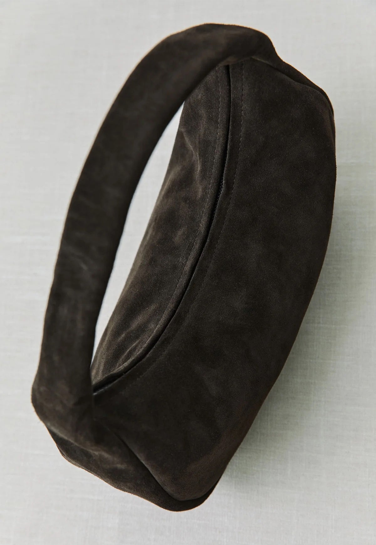 Suede Large Bon Bon Bag - Coffee