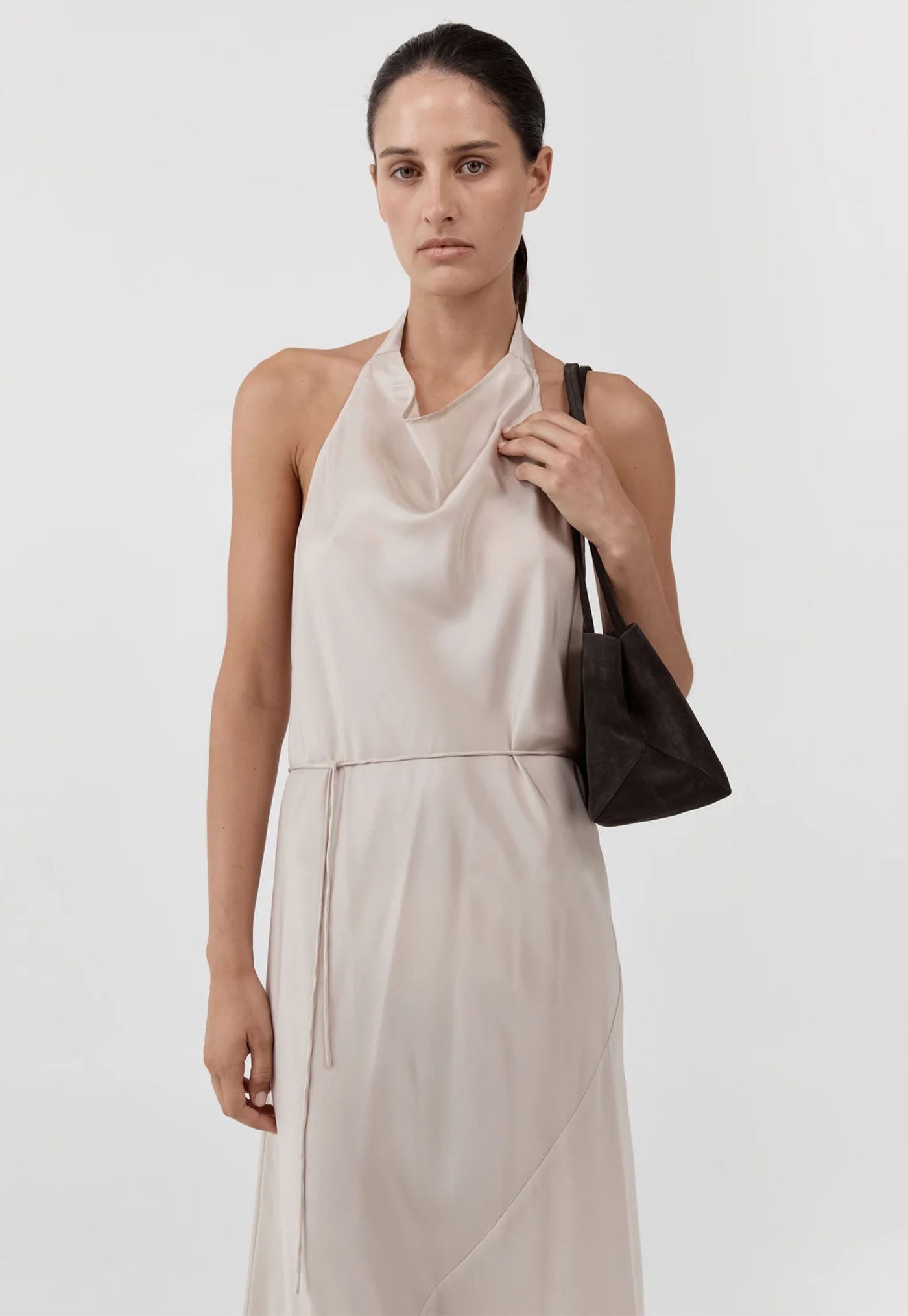 Suede Origami Tote - Coffee
