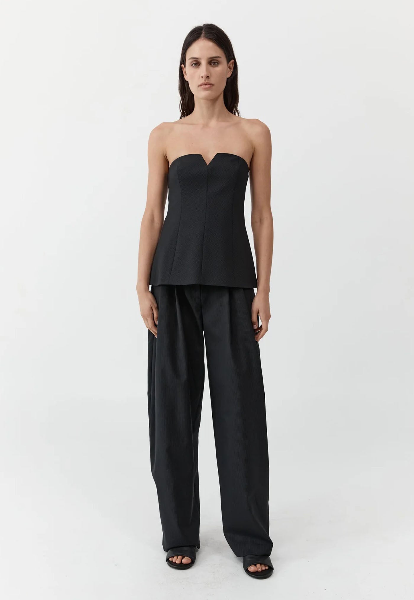 Wool Pinstripe Pocket Pants - Fine Pinstripe