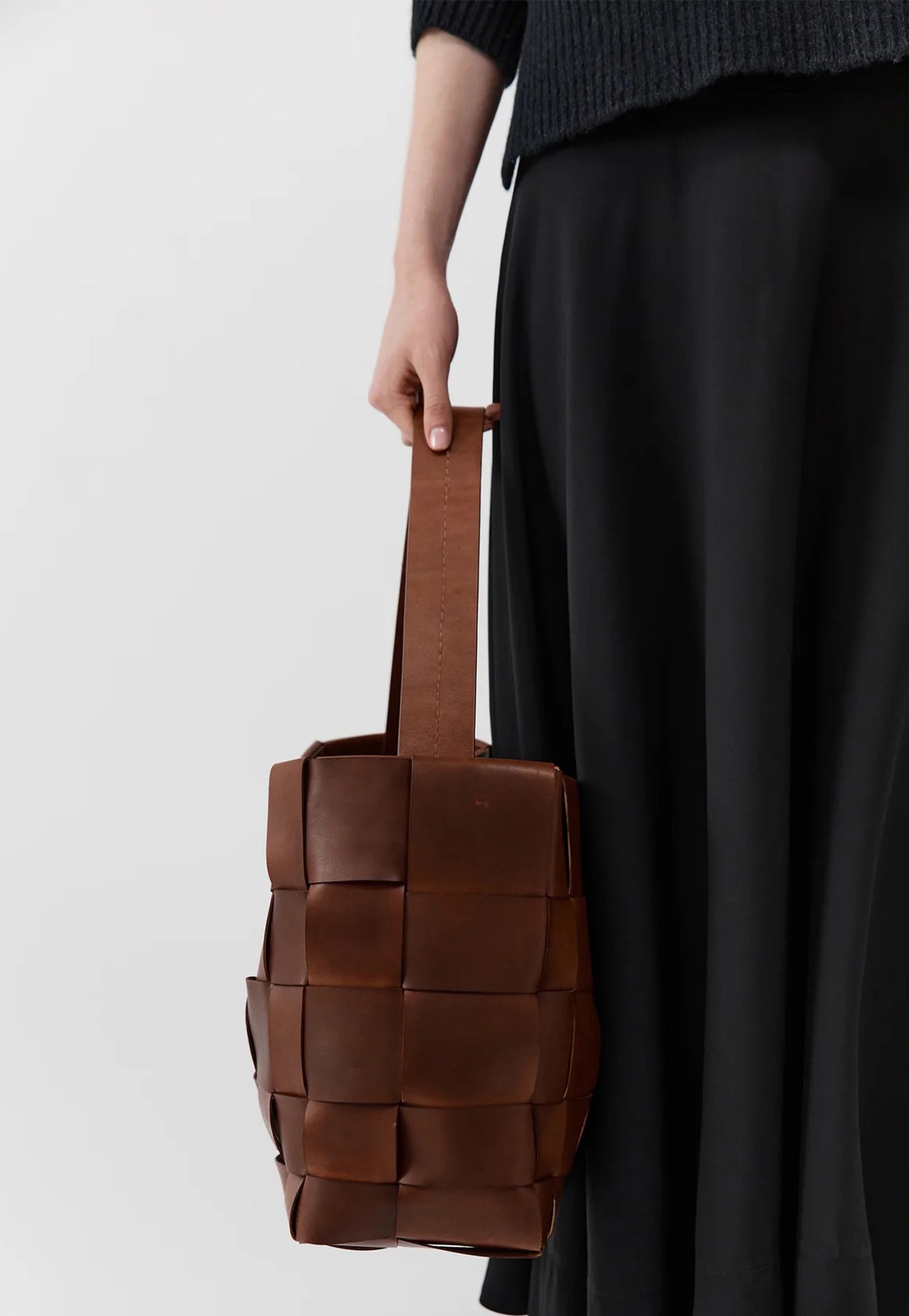 Woven Large Tote - Chestnut
