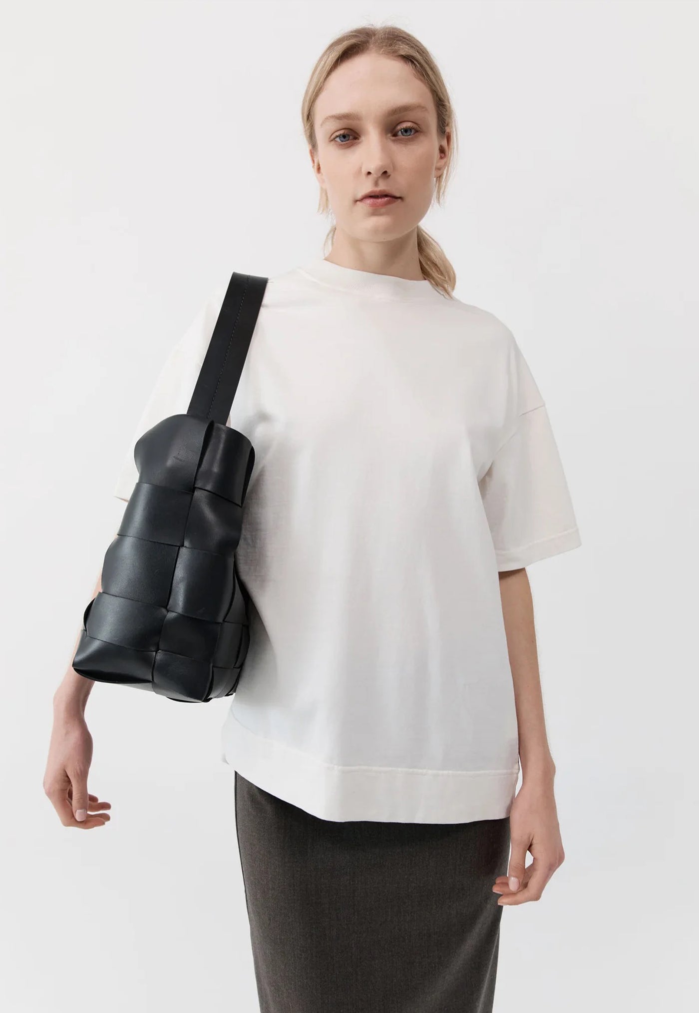 Woven Large Tote - Black