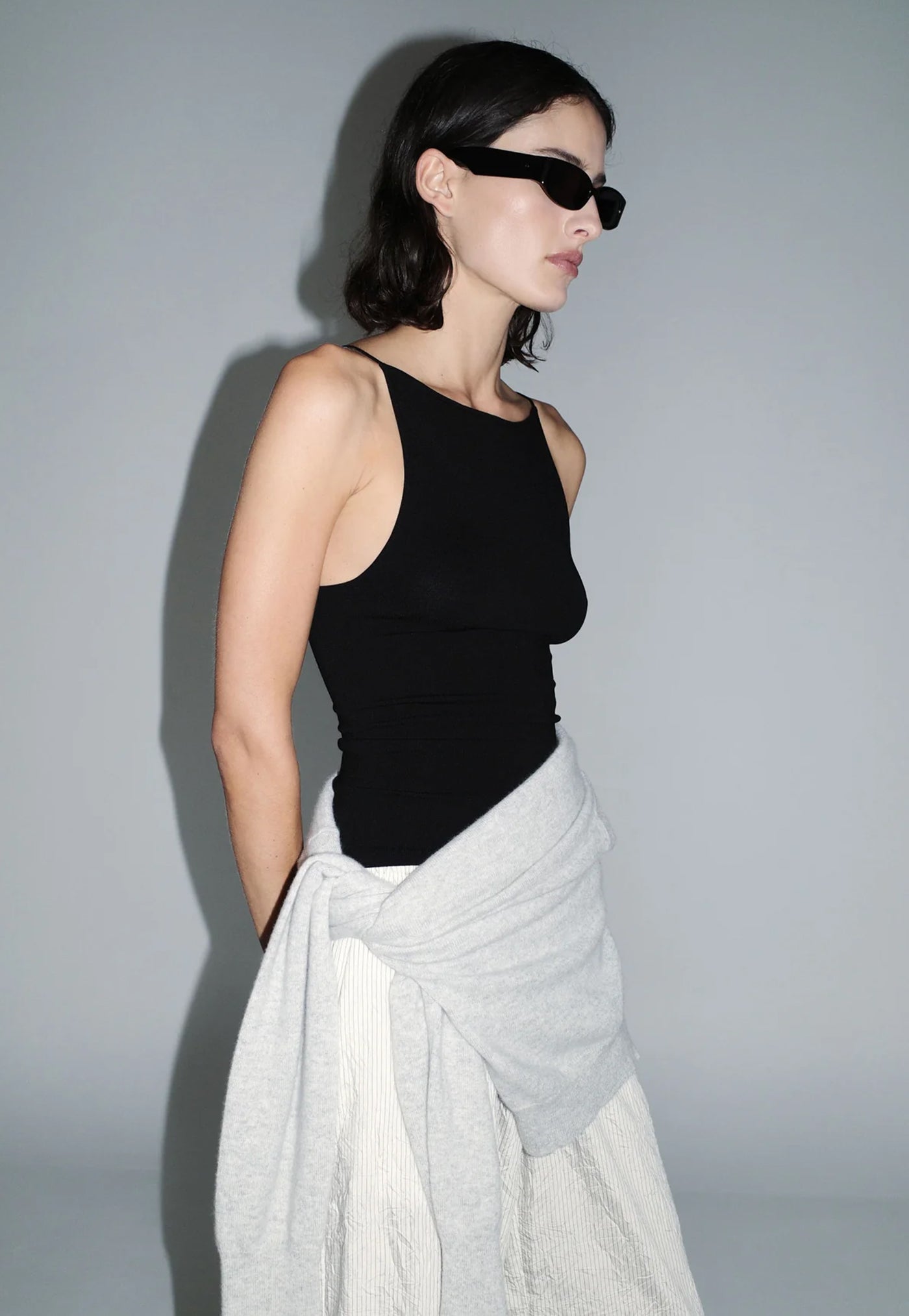 Square Neck Top - Black