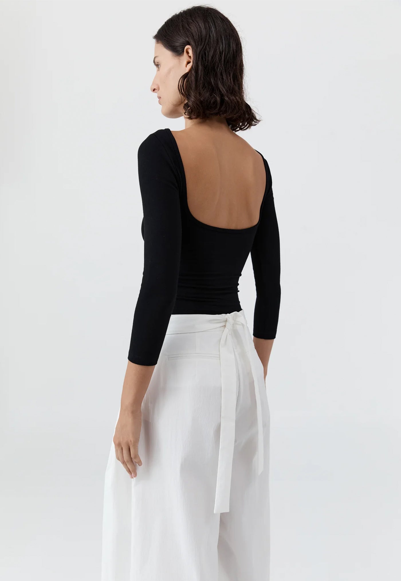 Soft Jersey Ballerina Top - Jet Black