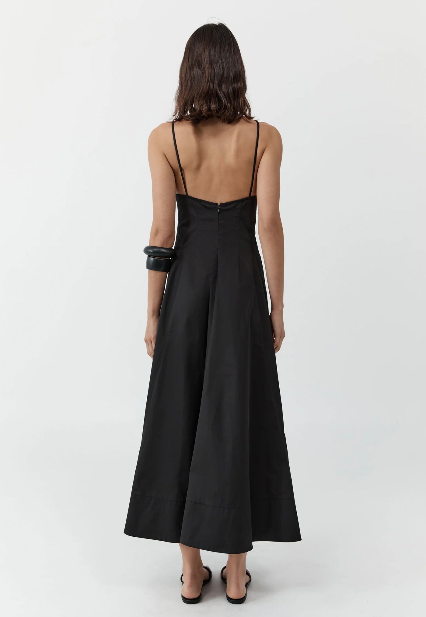 Structured Cotton Dress - Black