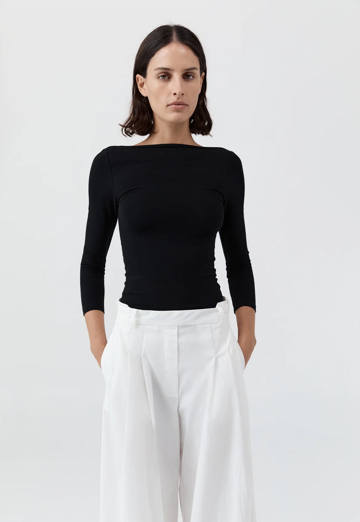 Soft Jersey Ballerina Top - Jet Black