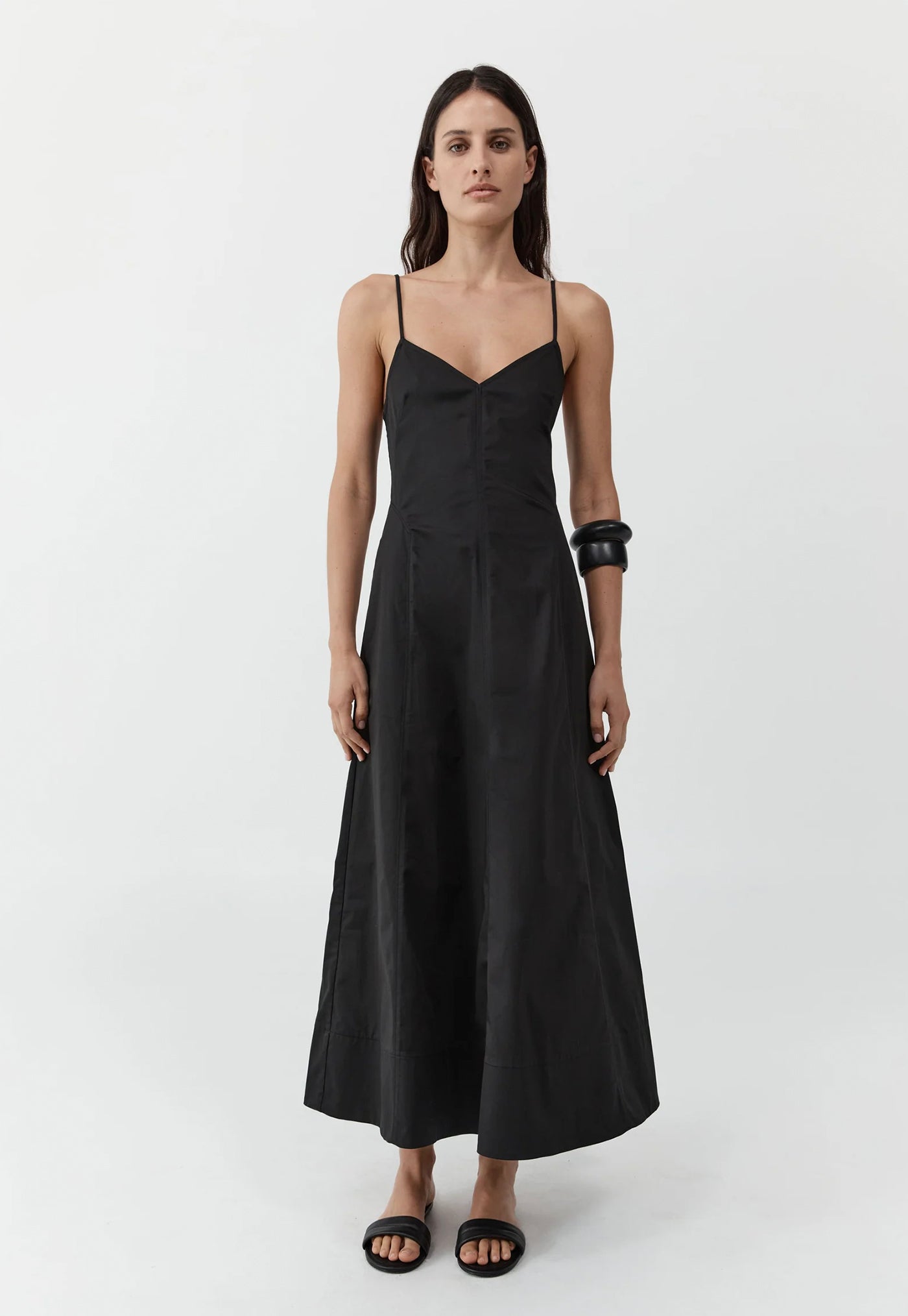 Structured Cotton Dress - Black