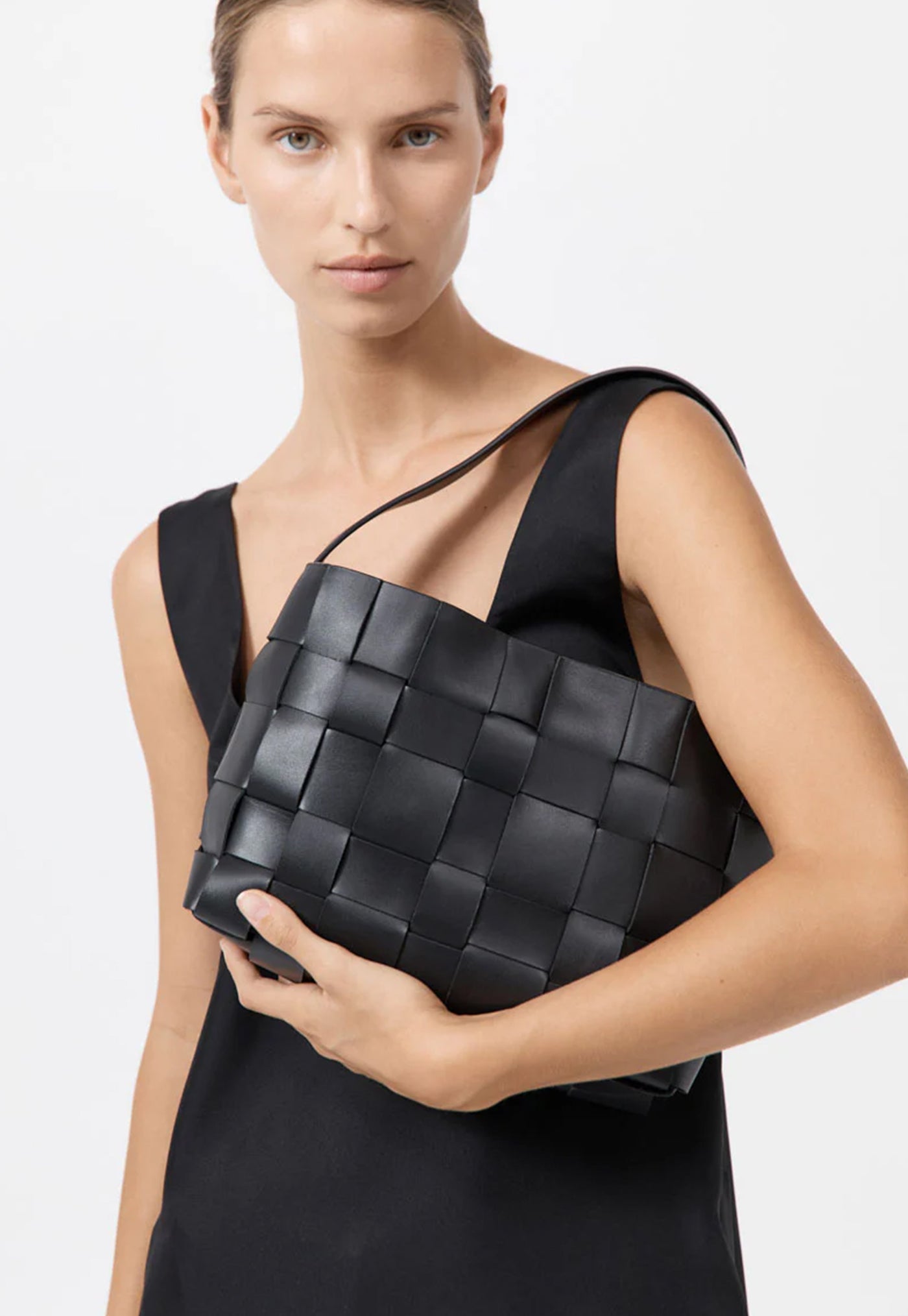 Woven Mini Tote - Black