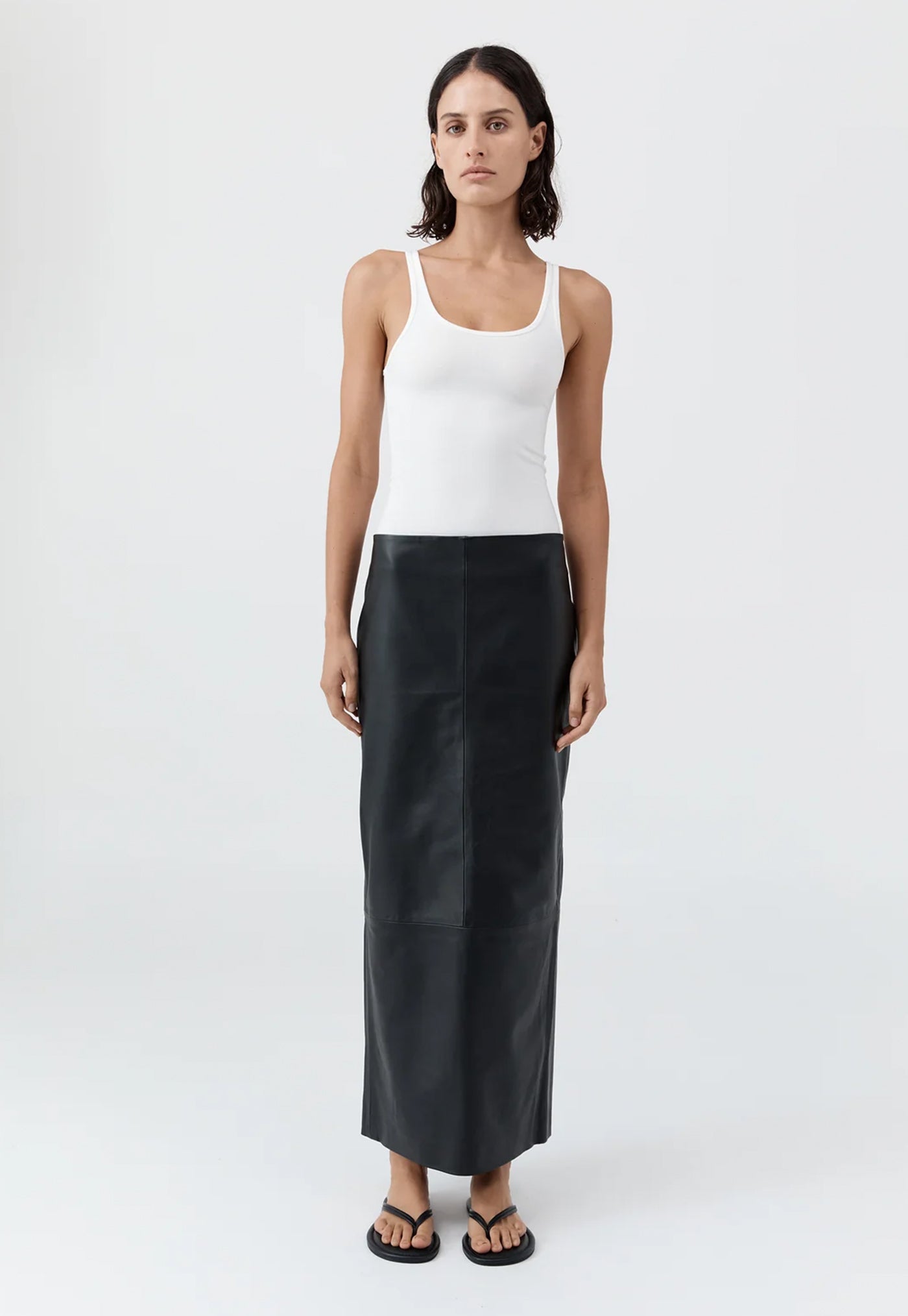 Soft Jersey Slim Scoop Tank - White