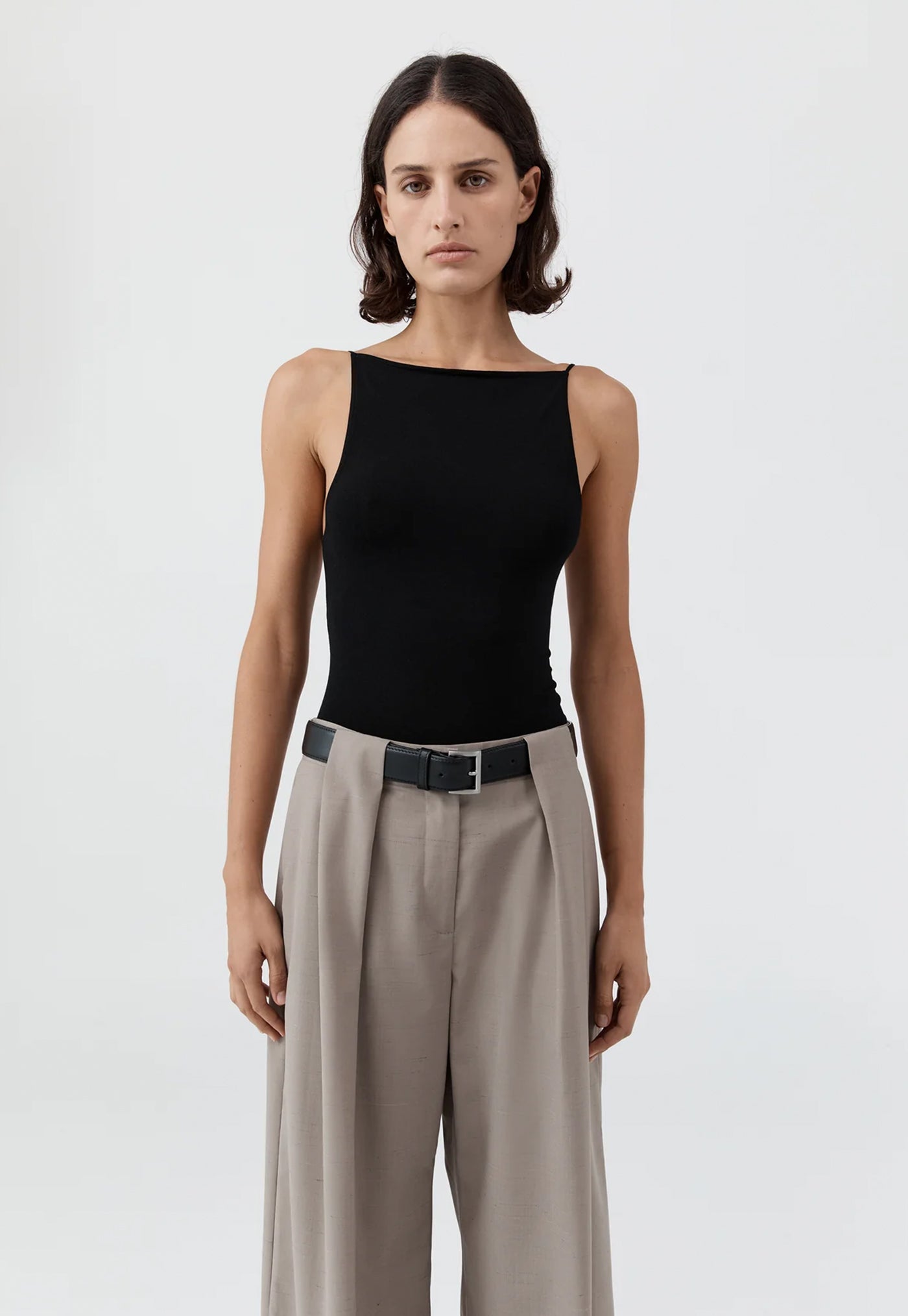 Square Neck Top - Black