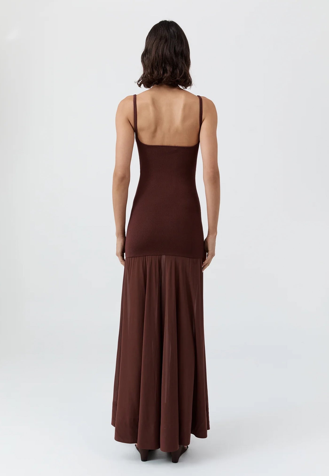 Sheer Silk Circle Hem Dress - Liqueur