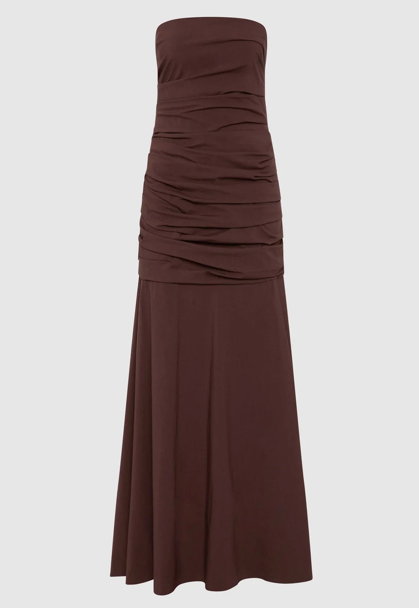 Gathered Strapless Longline Dress - Liqueur
