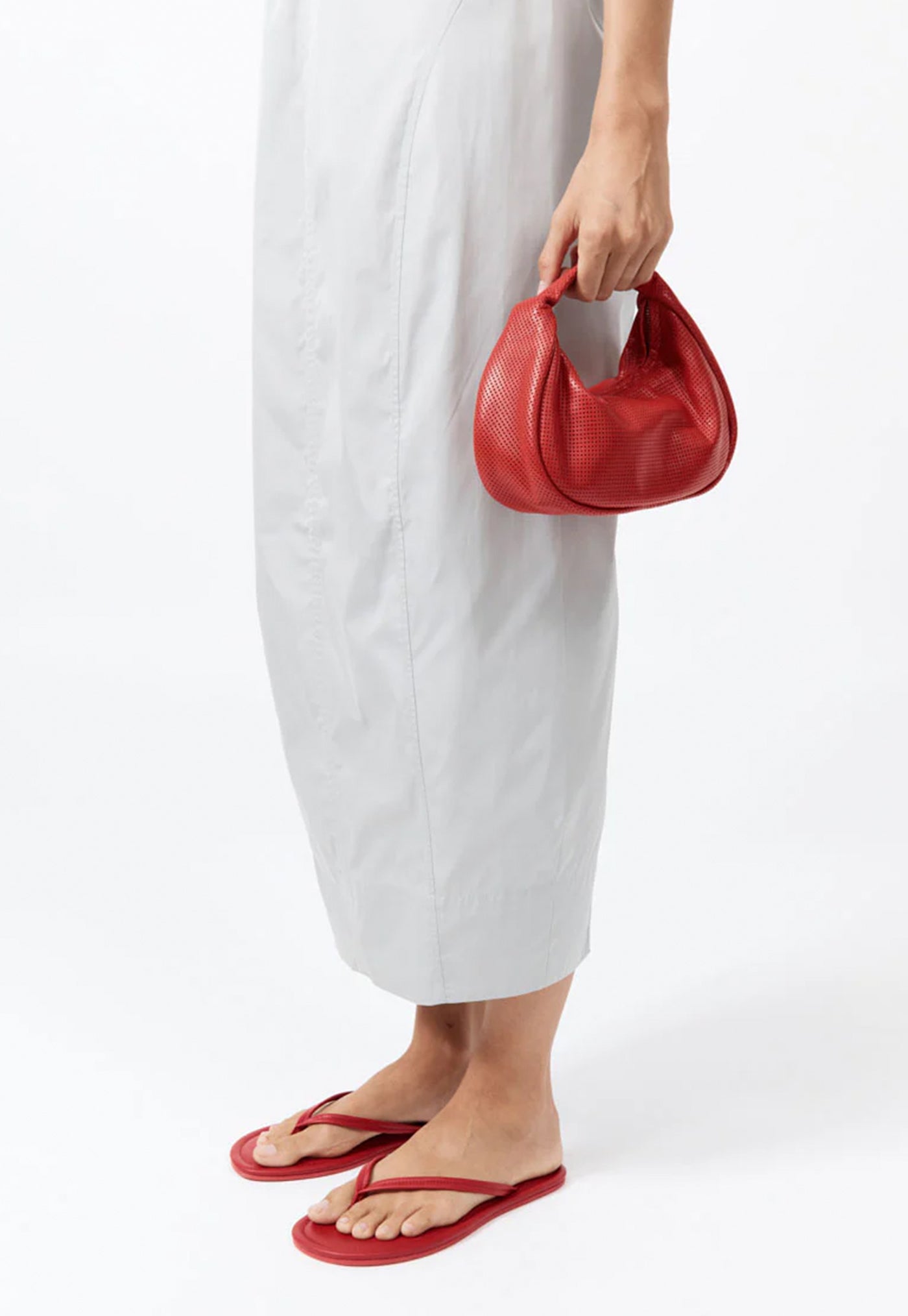 Perforated Mini Bon Bon Bag - Rosso
