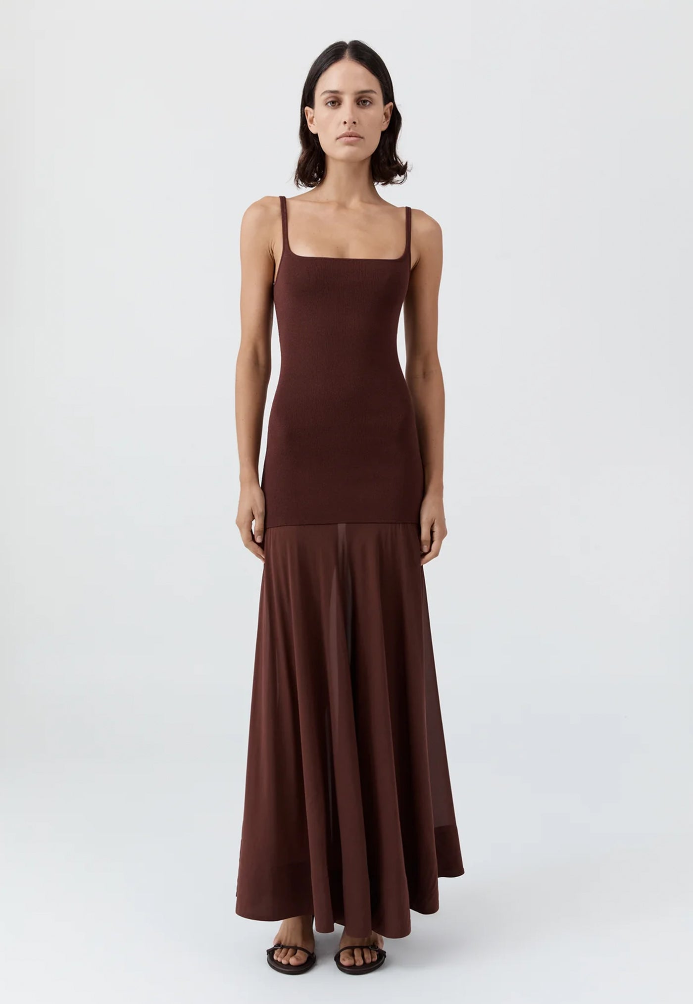 Sheer Silk Circle Hem Dress - Liqueur