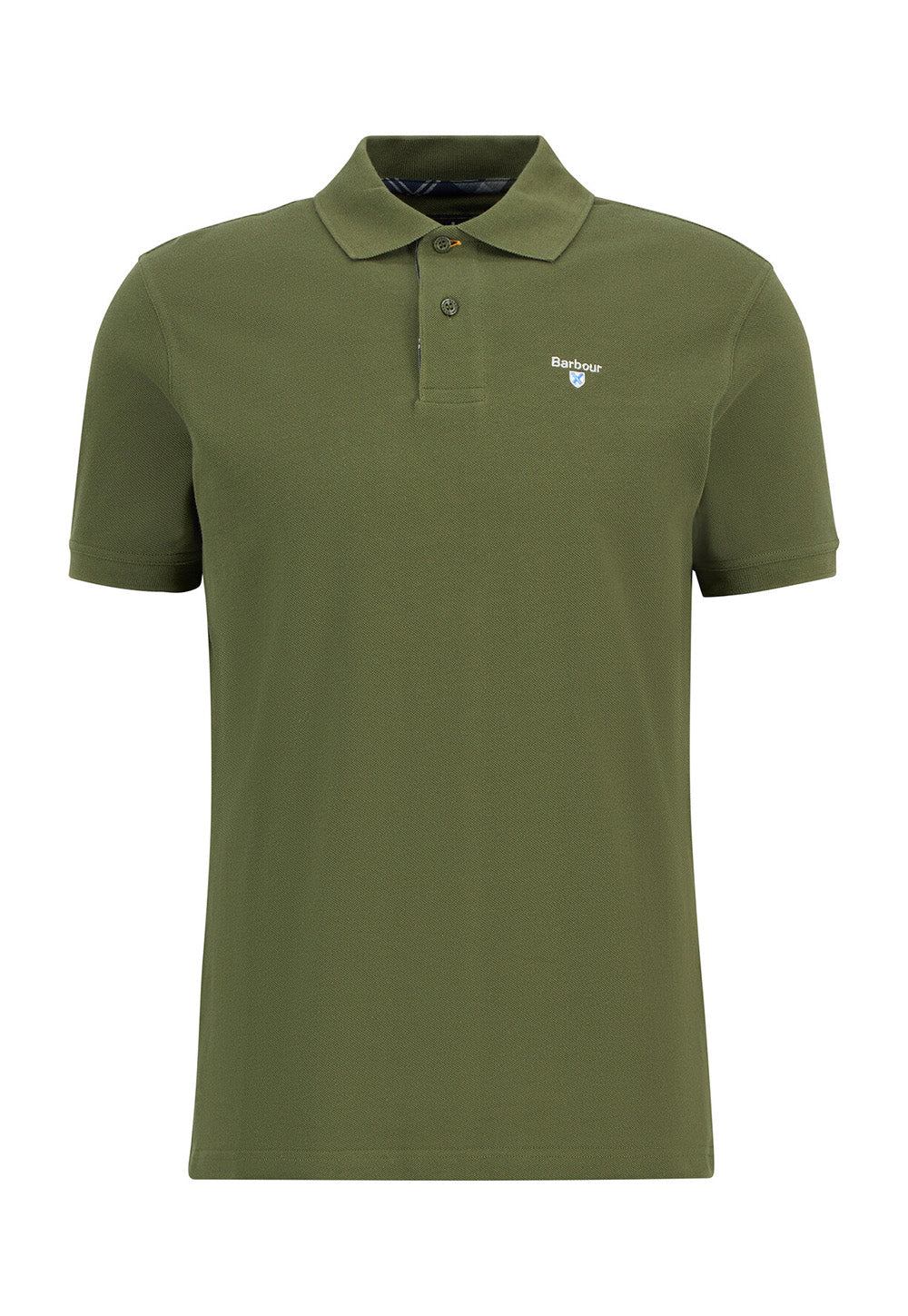 Tartan Pique Polo Shirt - Winter Moss