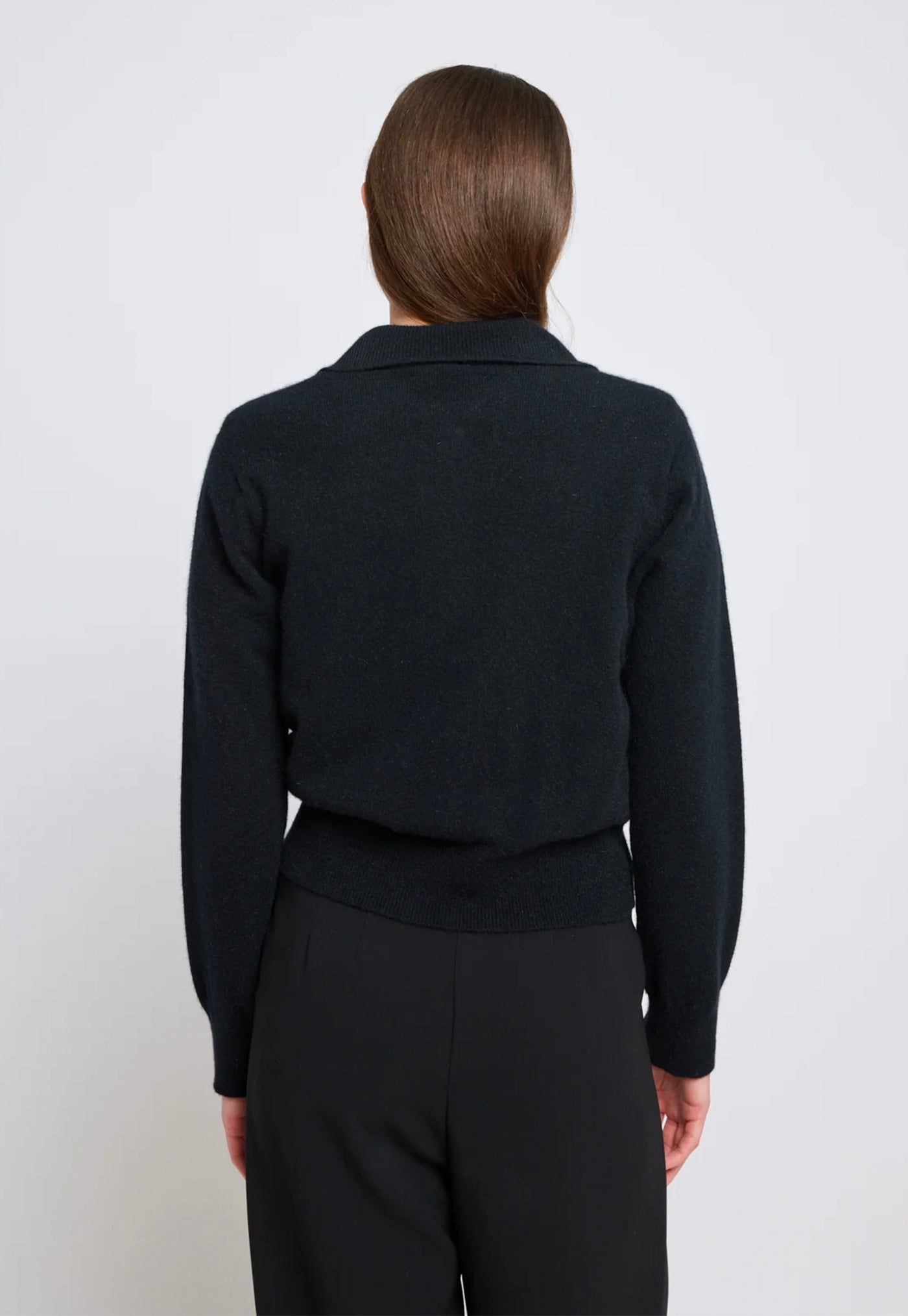 Eliza Long-Sleeved Polo - Black