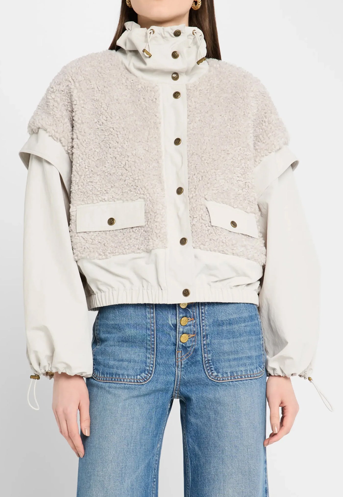 Aidan Teddy Fleece Jacket - Slate