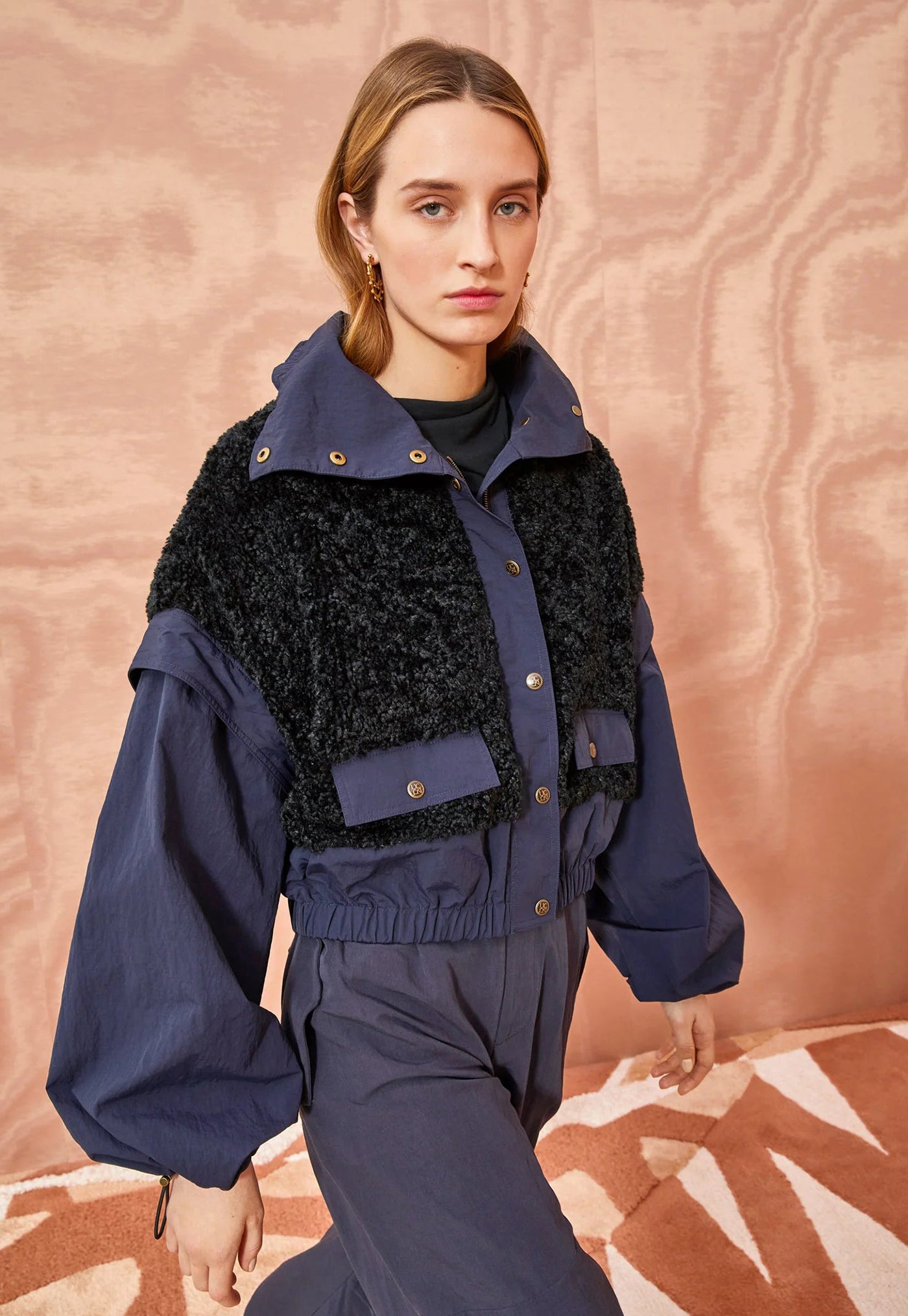 Aidan Teddy Fleece Jacket - Midnight