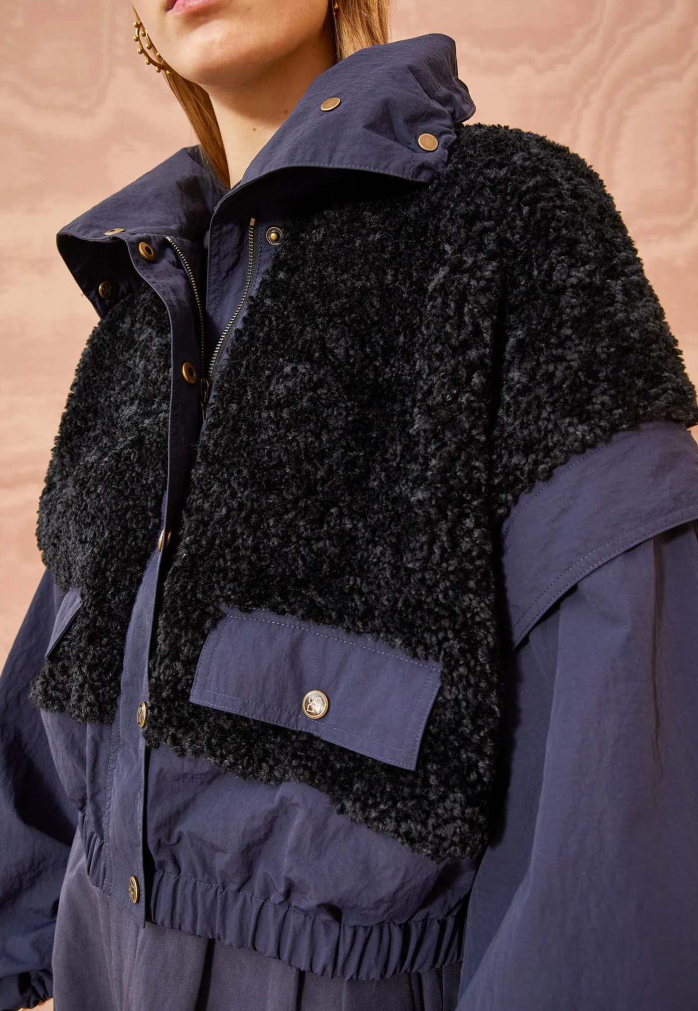 Aidan Teddy Fleece Jacket - Midnight
