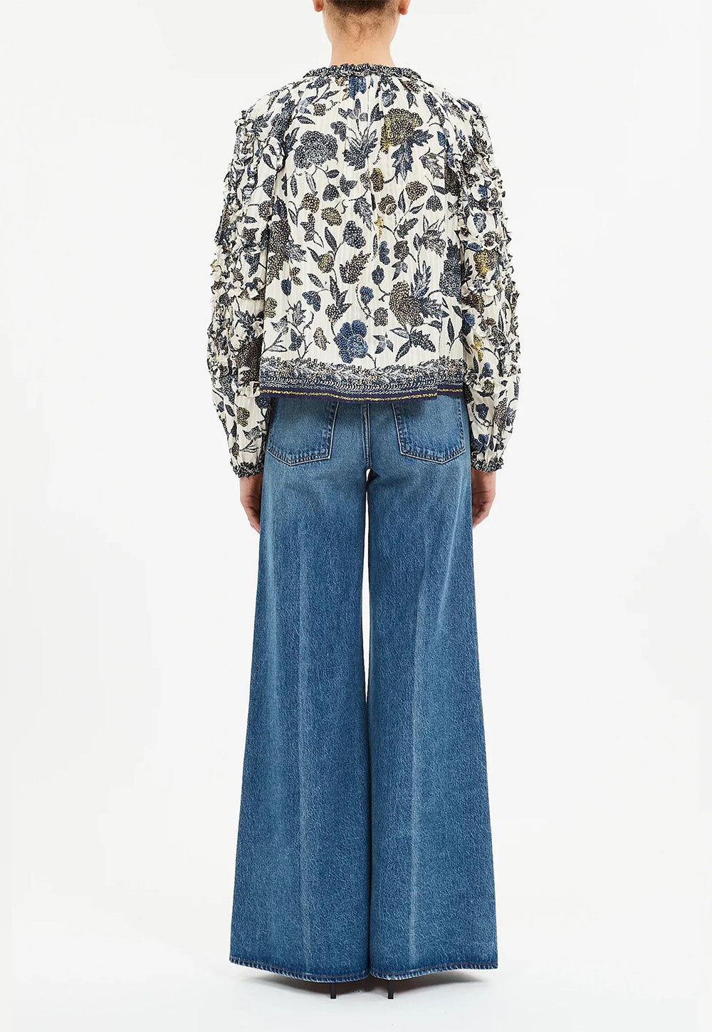 Azrou Cotton Long Sleeve Blouse - Porcelain