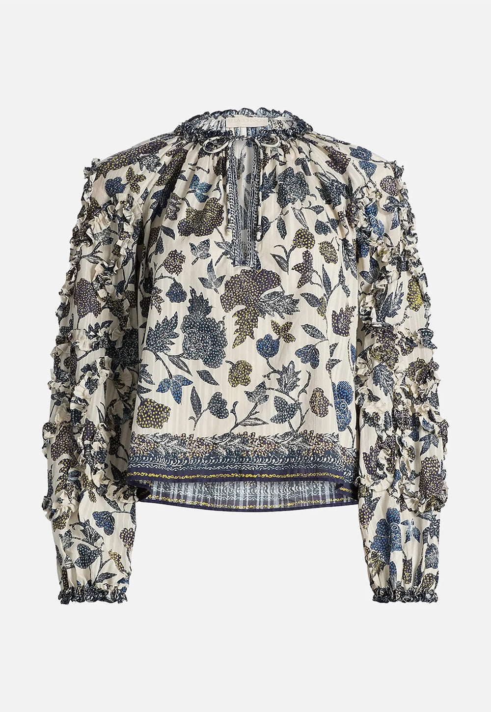 Azrou Cotton Long Sleeve Blouse - Porcelain