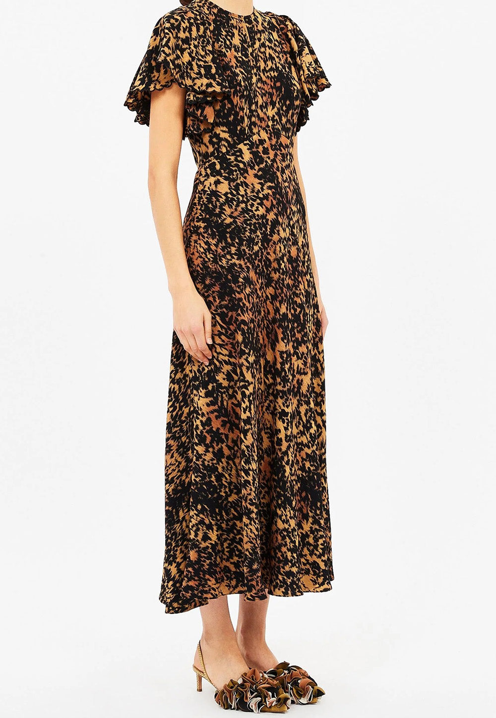 Blithe Flutter Sleeve Midi Dress - Savannah