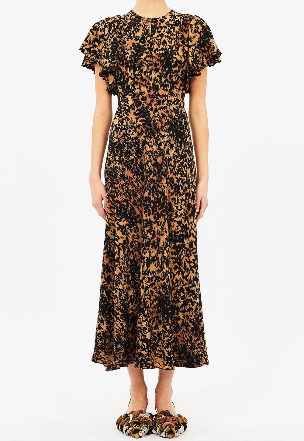 Blithe Flutter Sleeve Midi Dress - Savannah