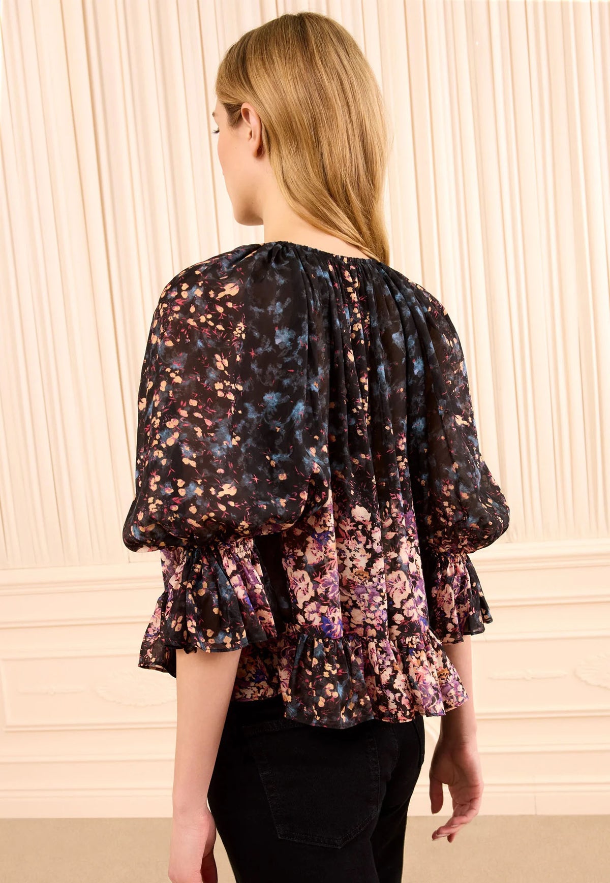 Elise SS Silk Blouse - Eclipse