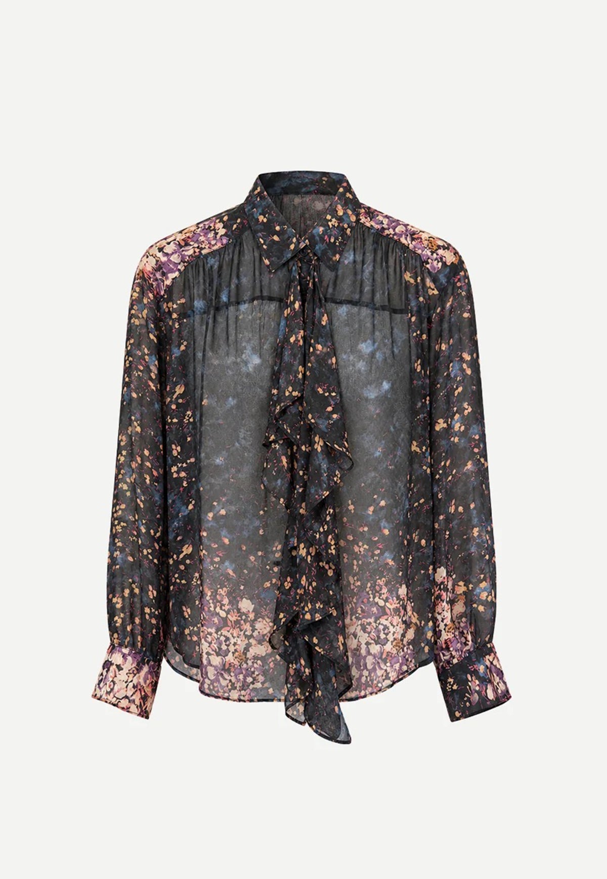 Gesture LS Silk Blouse - Eclipse