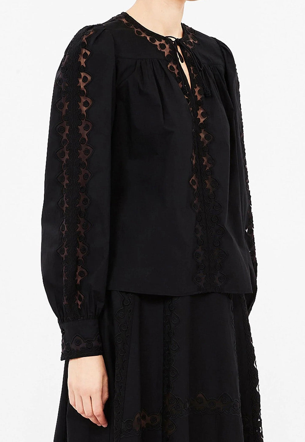 Kady Long Sleeve Blouse - Noir