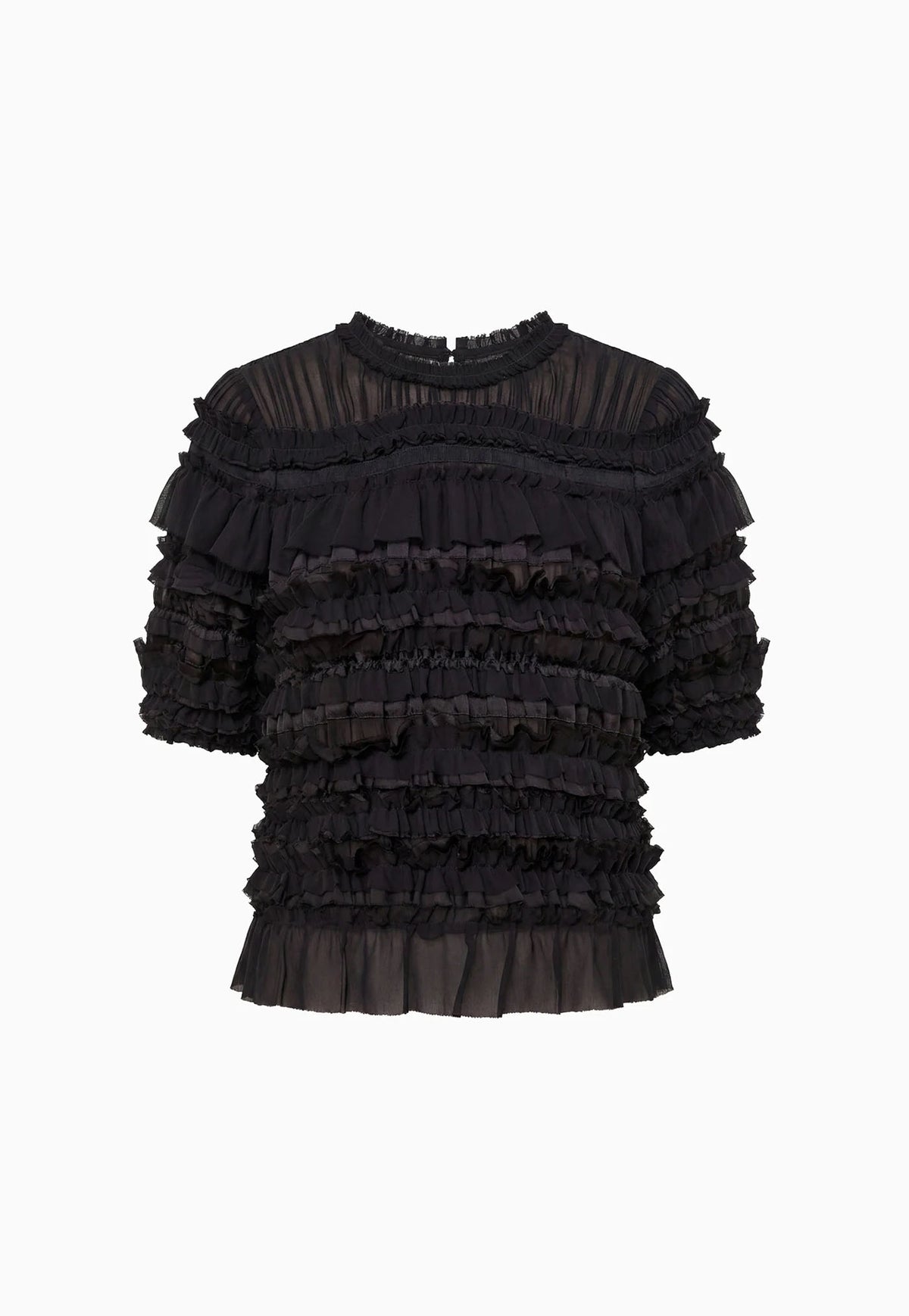 Mabel SS Silk Top - Noir