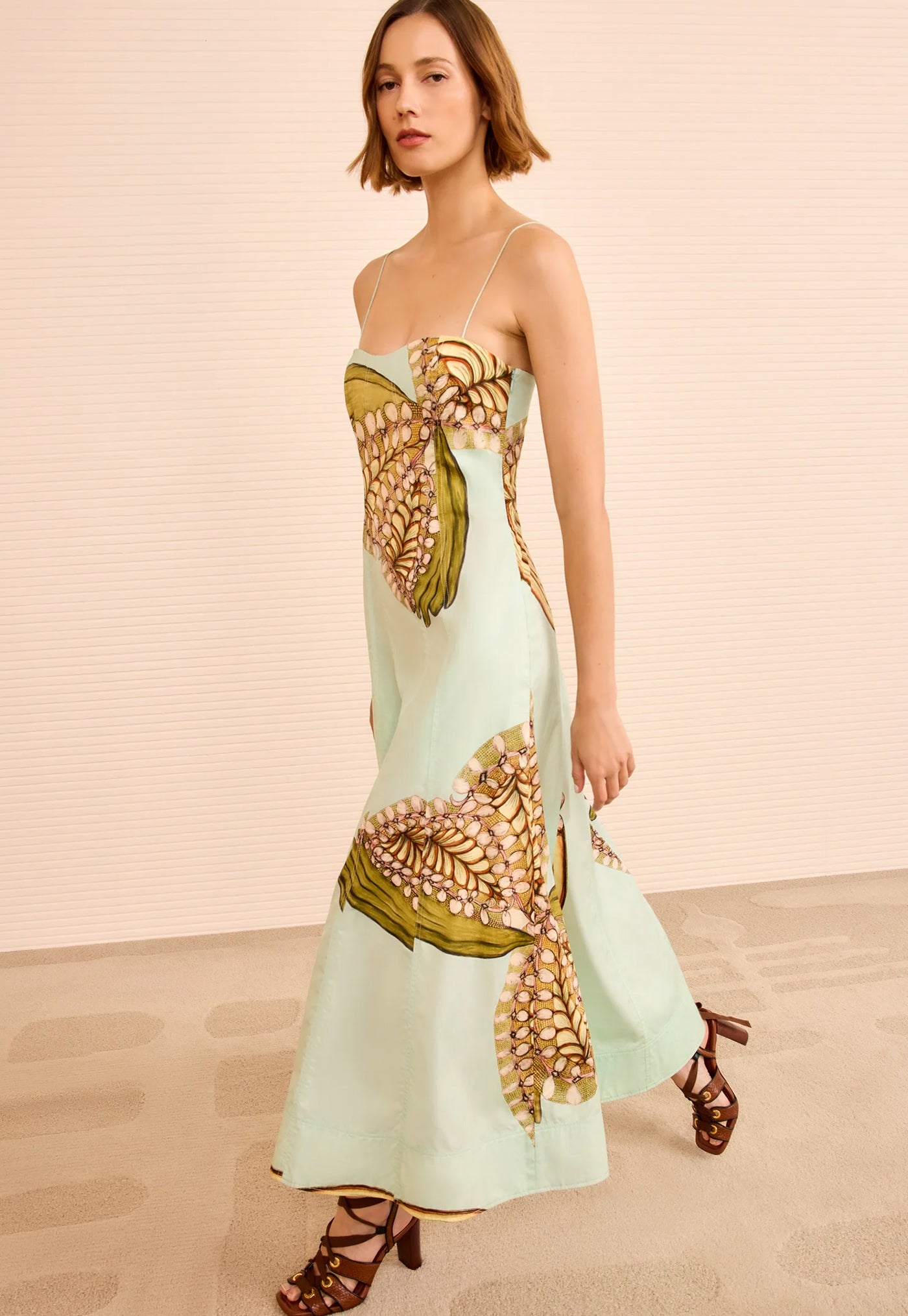 Vesela Cami Midi Dress - Water Blossoms