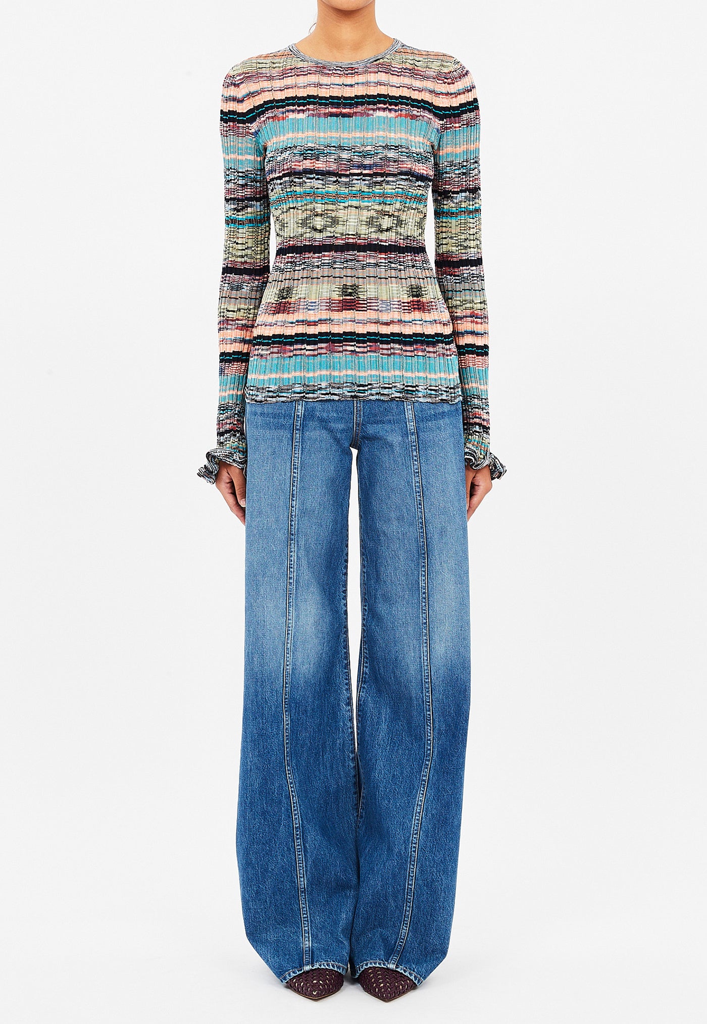 Maci Long Sleeve Knit Pullover - Azurite