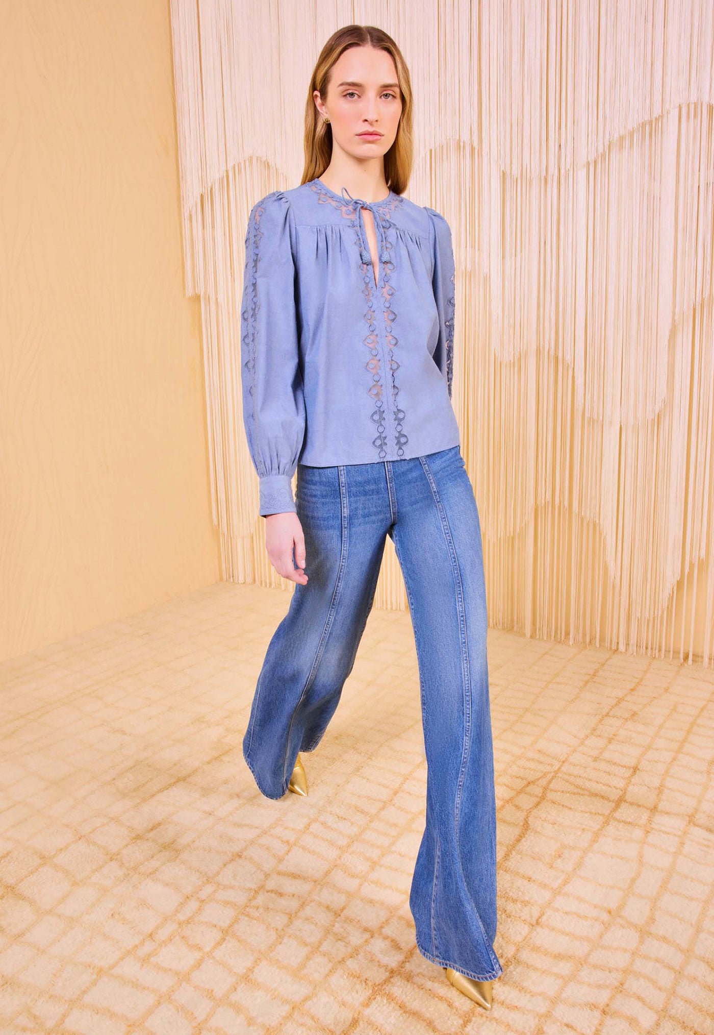 Kady Long Sleeve Blouse - Chambray
