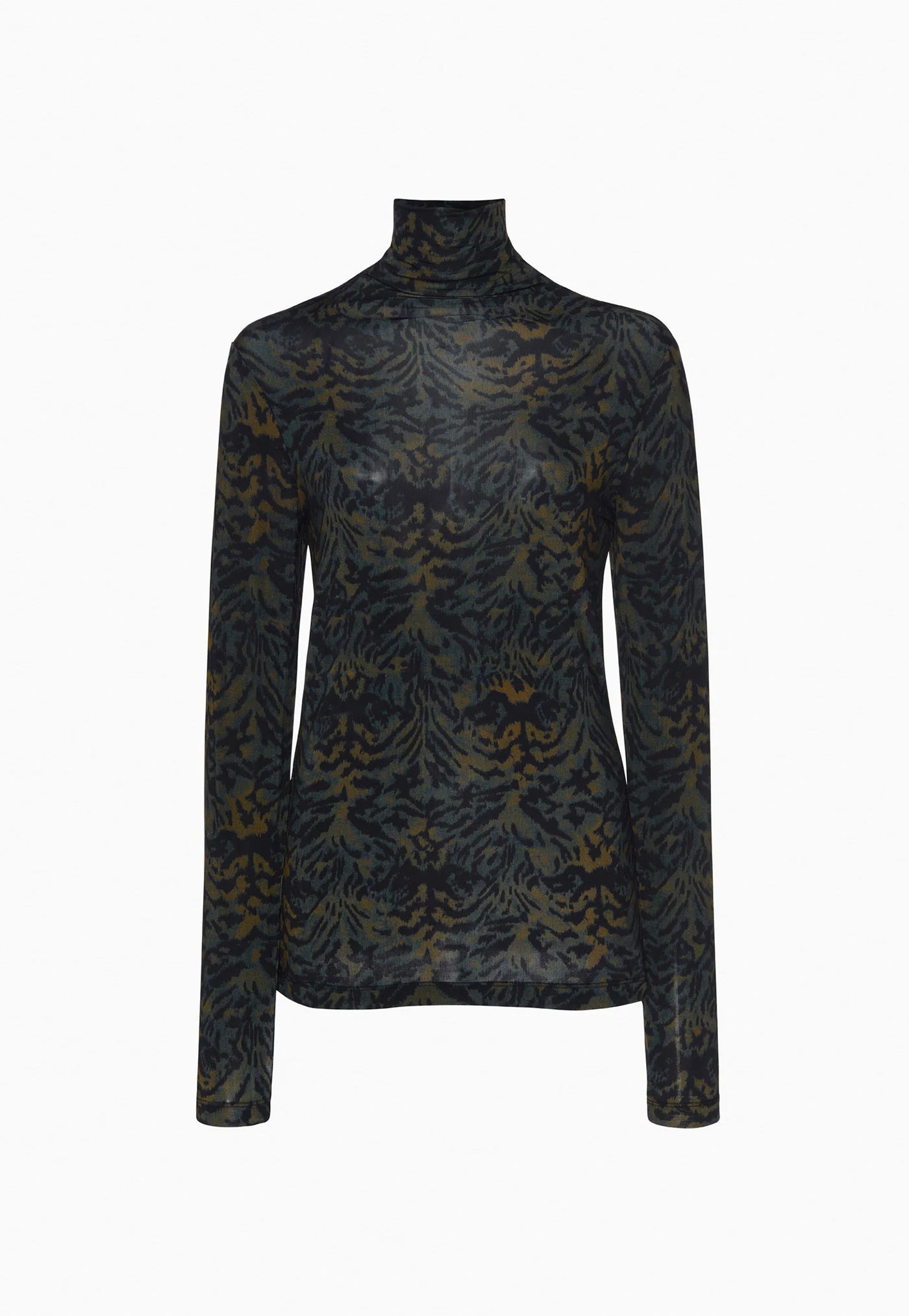 Aurelia Jersey Long Sleeve Turtleneck Top - Jasper