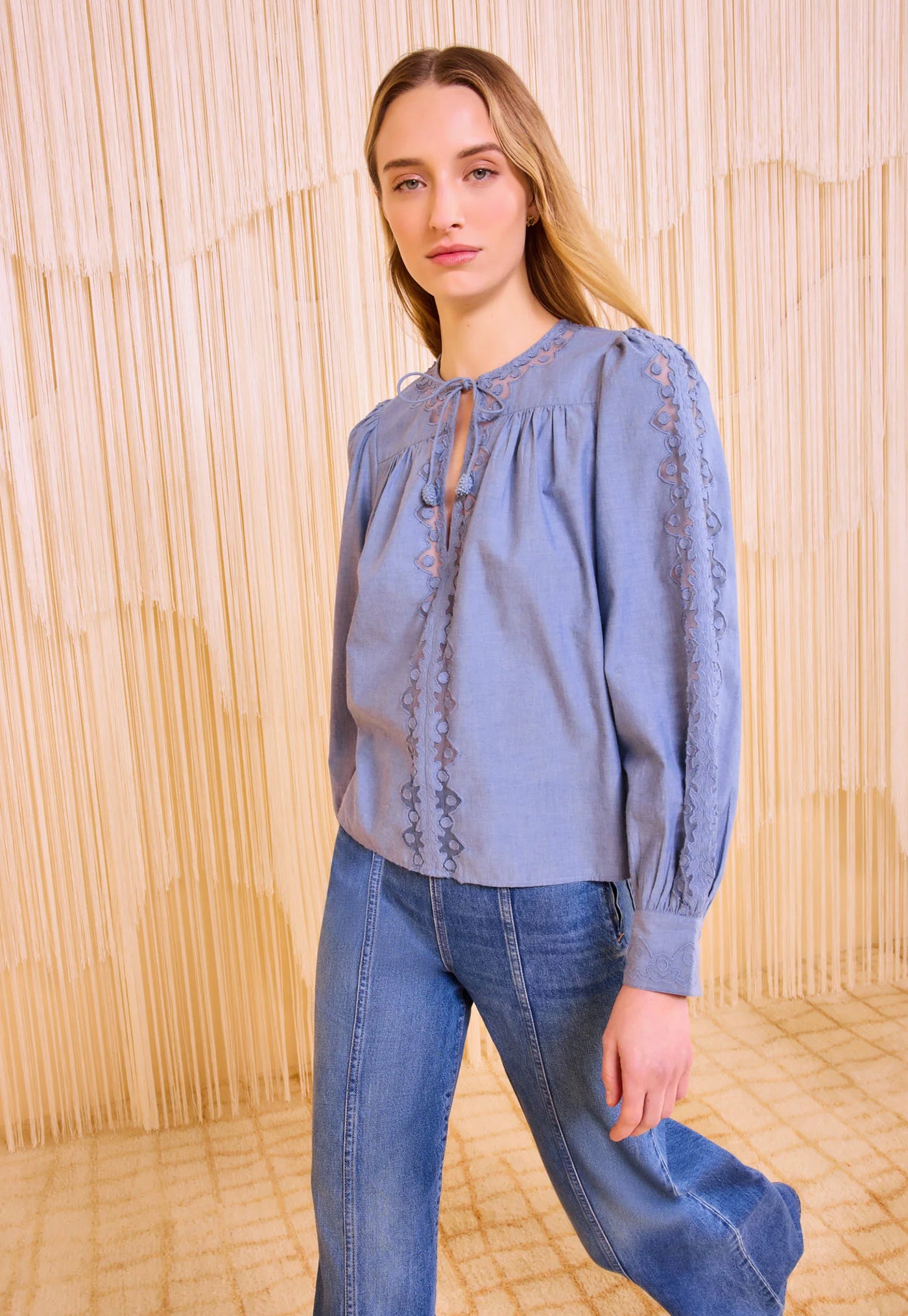 Kady Long Sleeve Blouse - Chambray