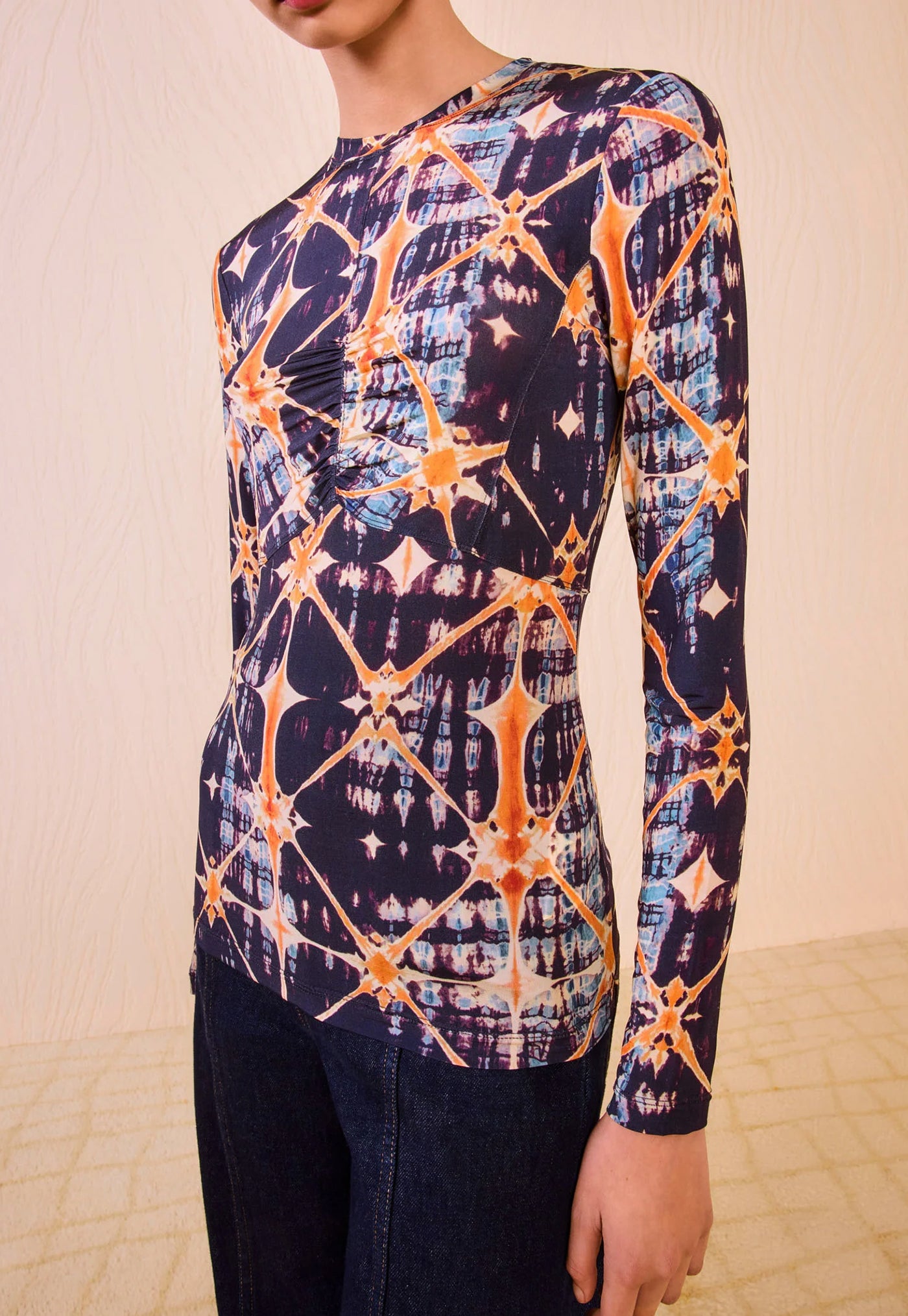 Neri Long Sleeve Ruched Top - Phoenix