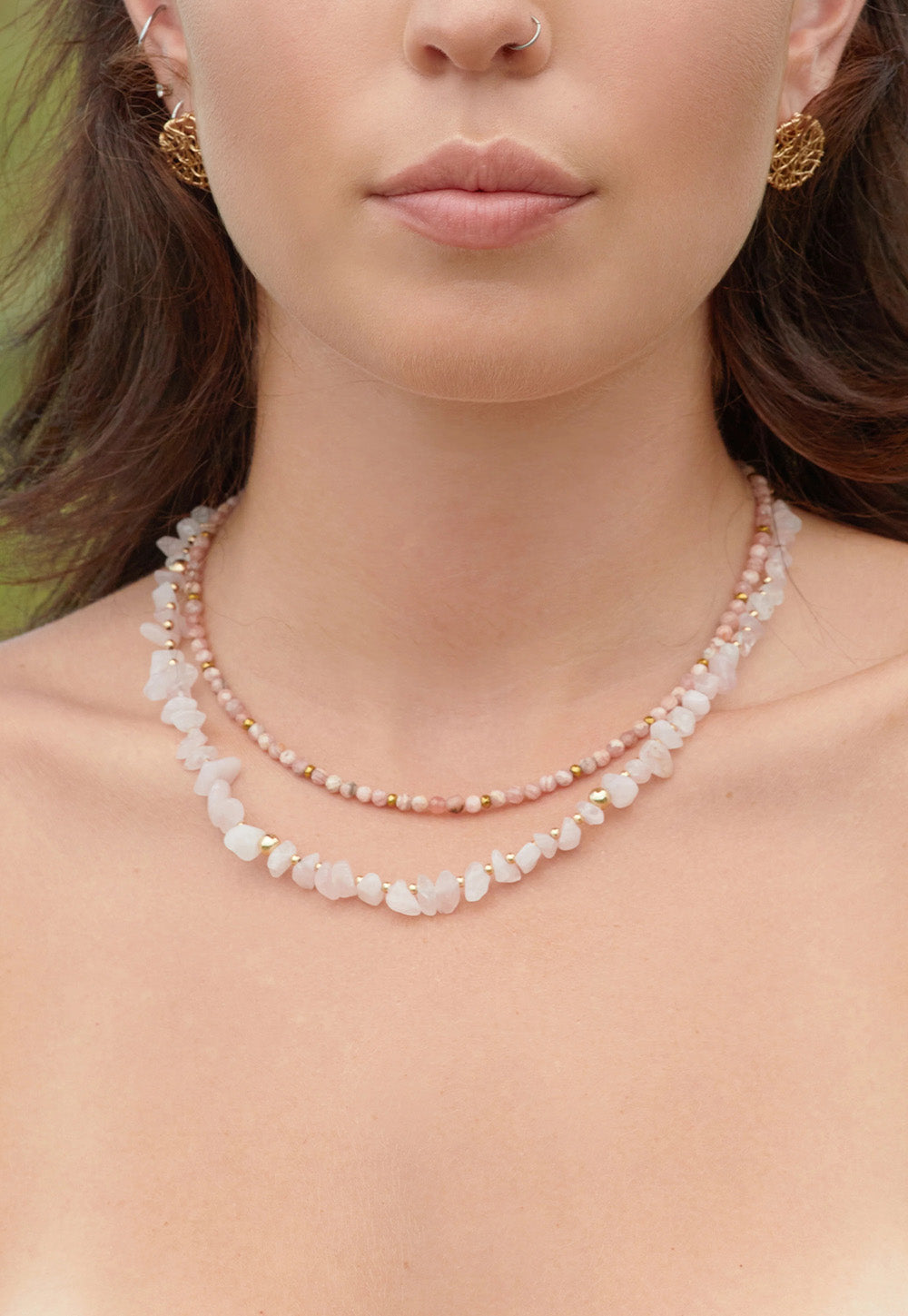 Stardust Aurora Rhodochrosite Necklace