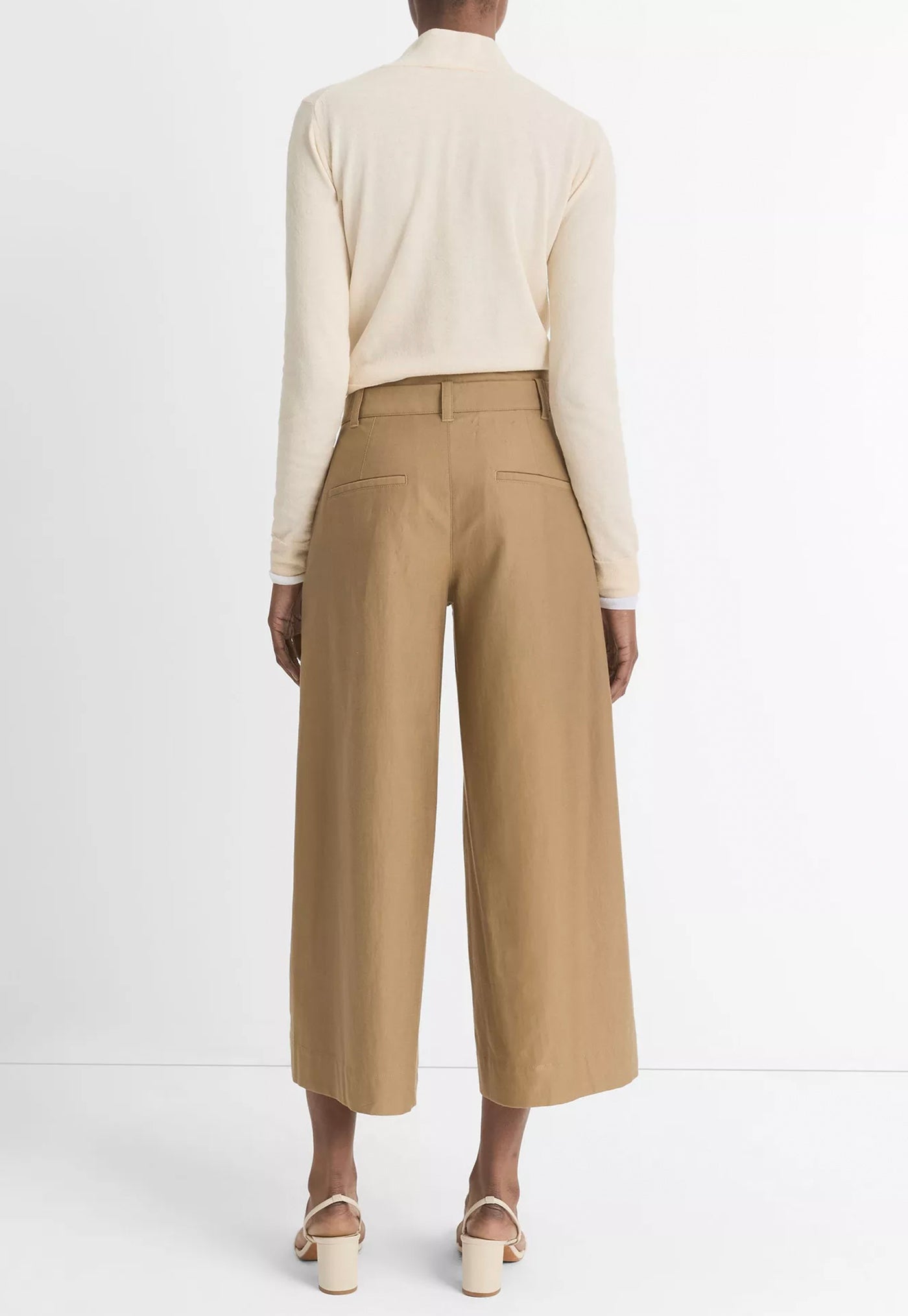 Mid Rise Double Waistband Culotte - Oak Wood sold by Angel Divine
