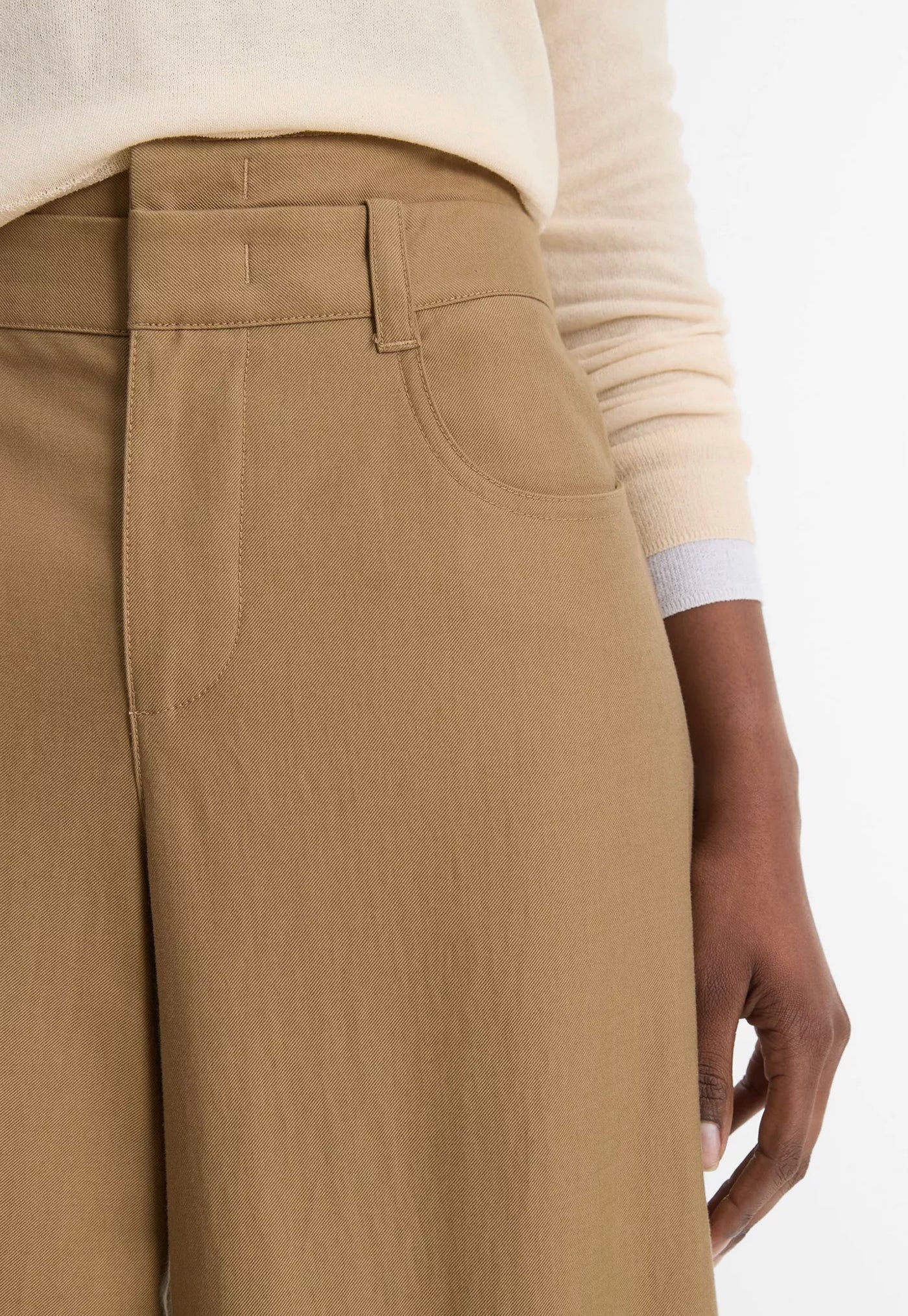 Mid Rise Double Waistband Culotte - Oak Wood sold by Angel Divine