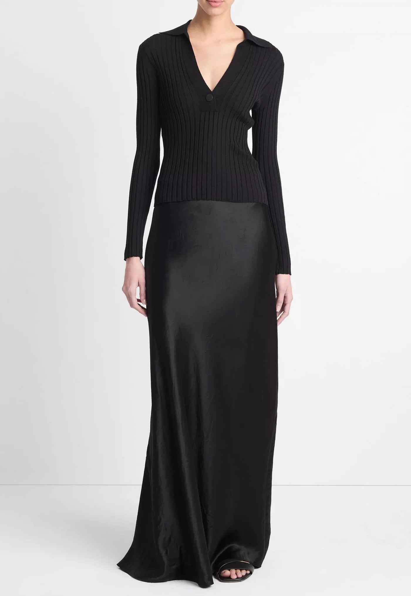 Satin Maxi Skirt - Black sold by Angel Divine