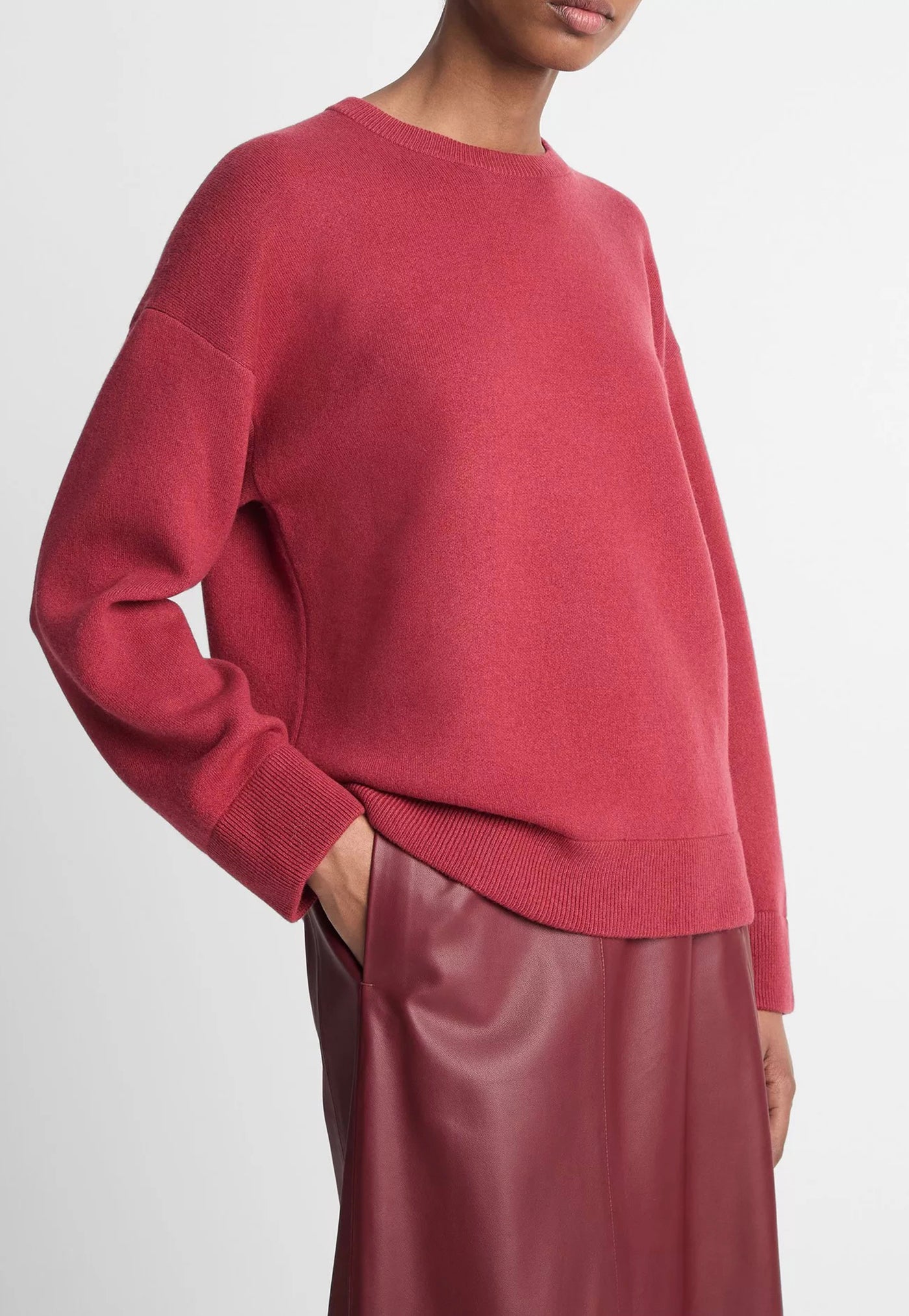 Structured Crew Neck Pull Over - Raspberry sold by Angel Divine