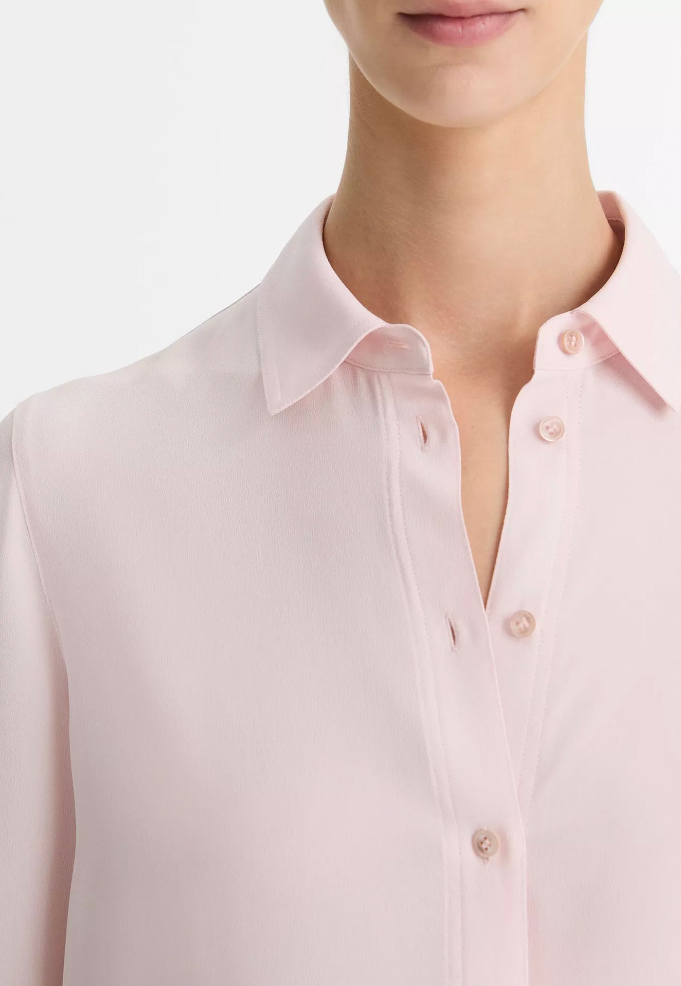 Silk Slim Fitted Blouse - Ballet