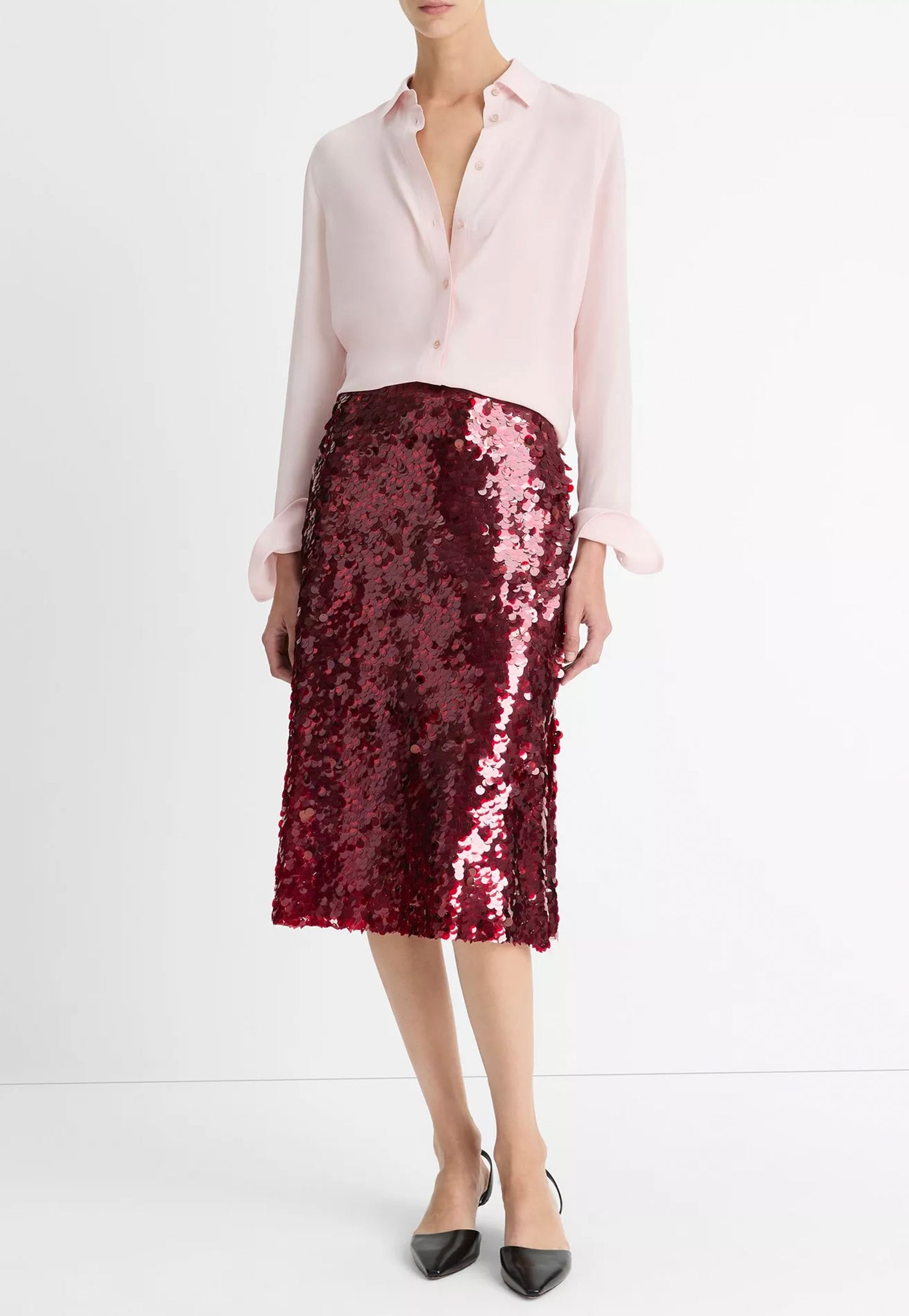 Silk Slim Fitted Blouse - Ballet